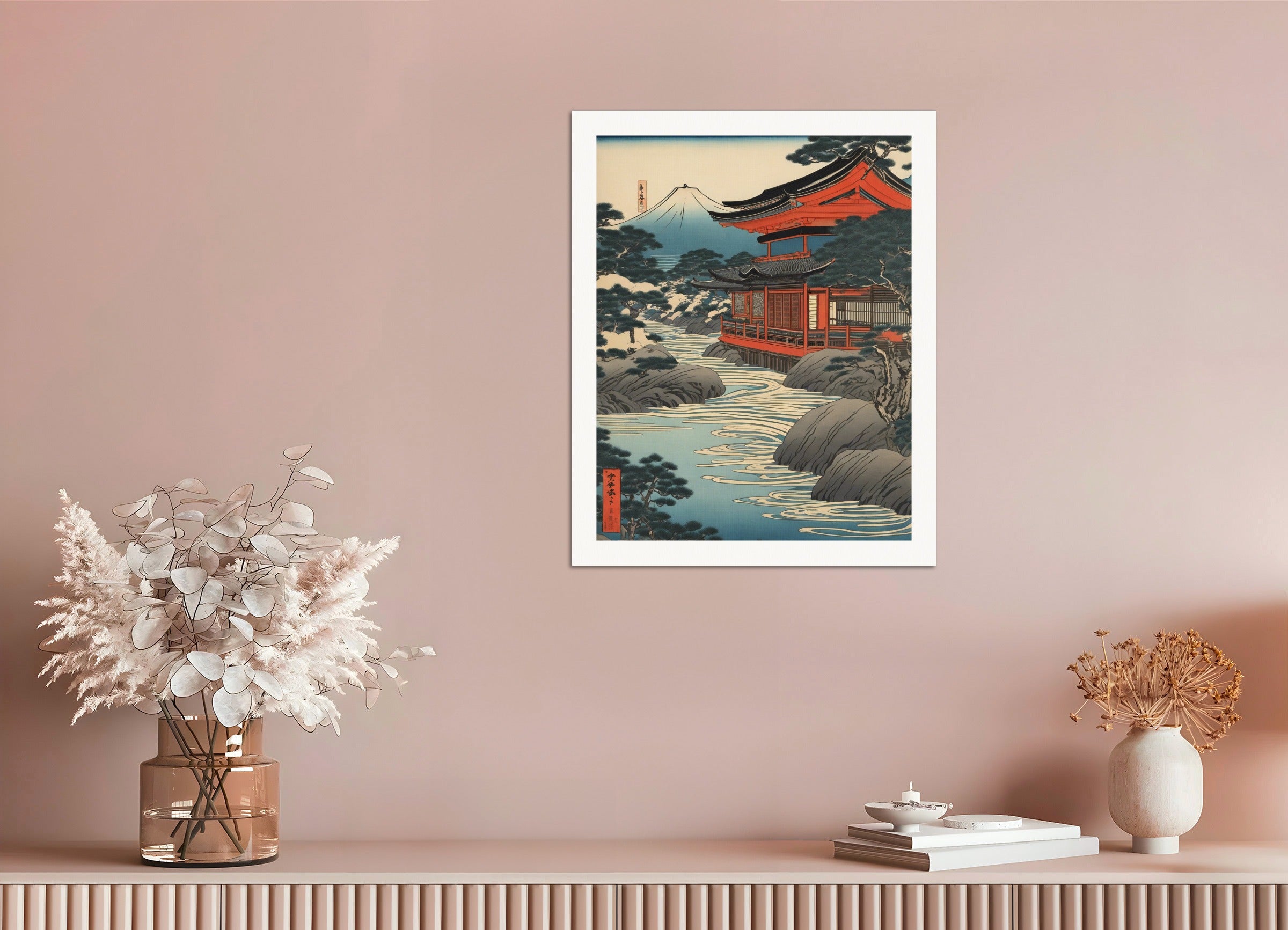 ポスター:浮世絵、川