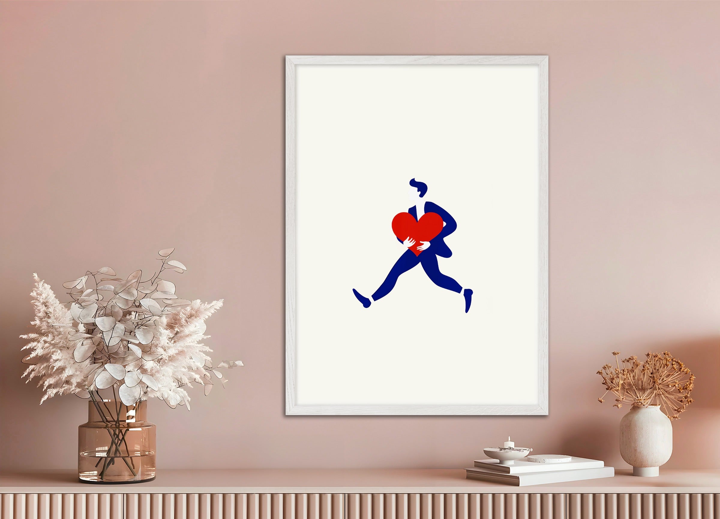 木製フレーム付きポスター: Here I Am Mon Amour - Heart