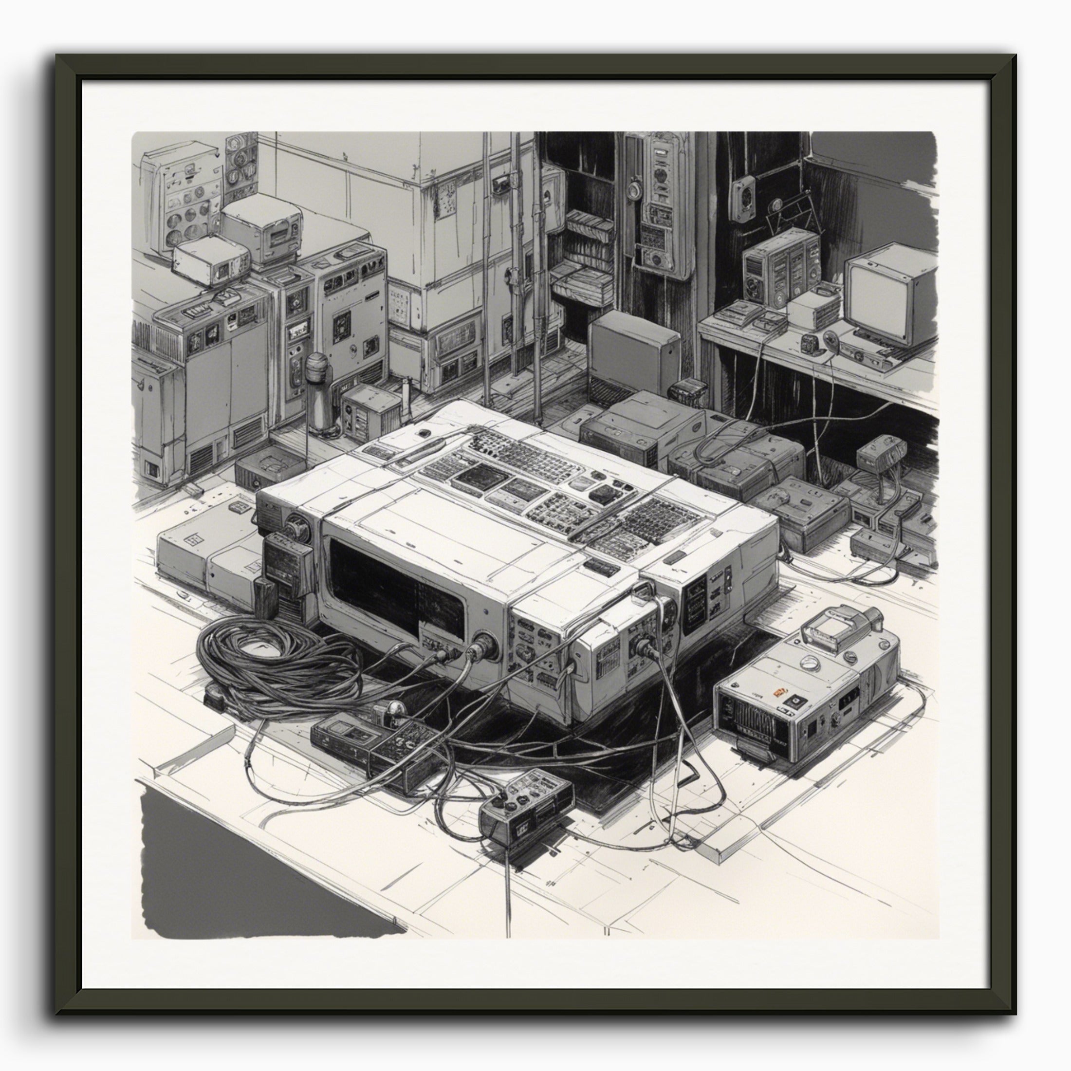 ポスター:現代のダークサイバーパンク漫画、ビデオゲームコンソール