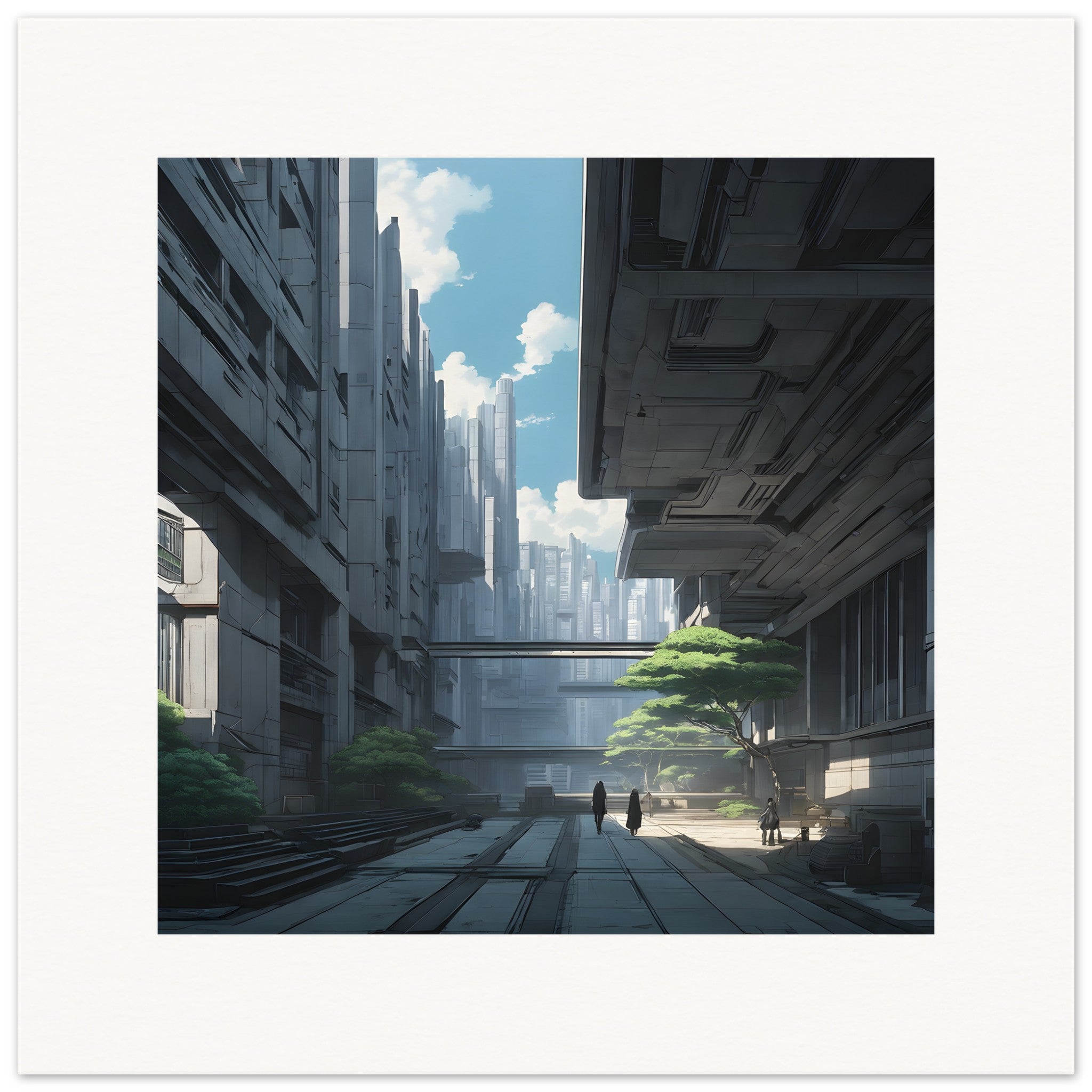 攻殻機動隊、ブルータリズム建築、都市 - ポスター