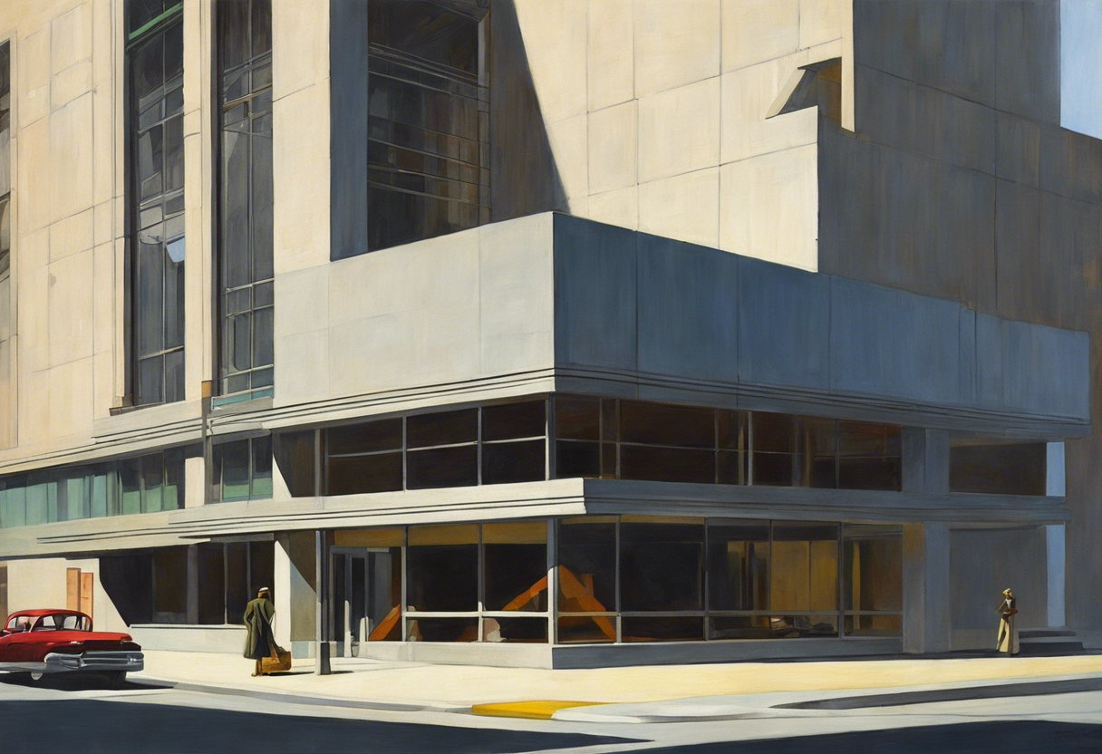 20世紀のリアリスティックなアメリカ絵画、ブルータリズム建築 - ポスター
