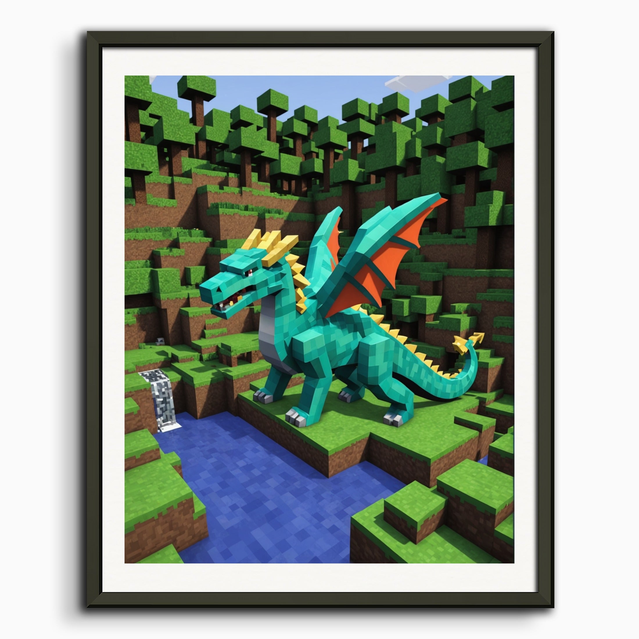 ポスター:マインクラフト、ドラゴン