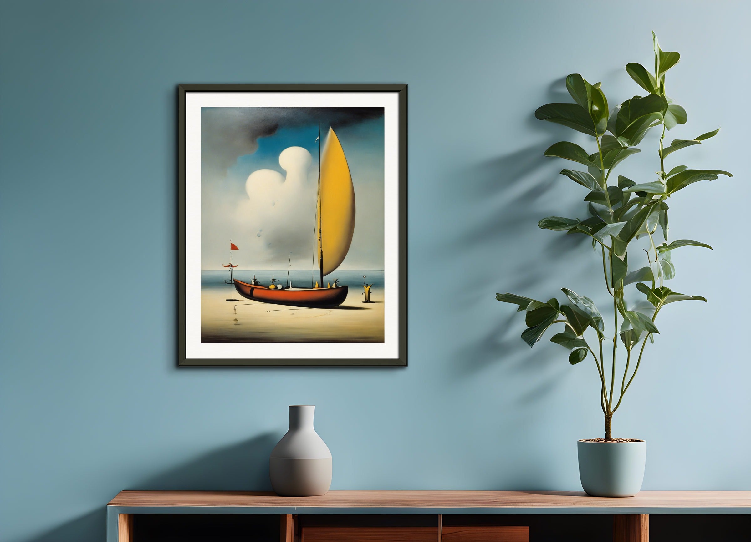 金属フレーム付きポスター:イヴ・タンギ、