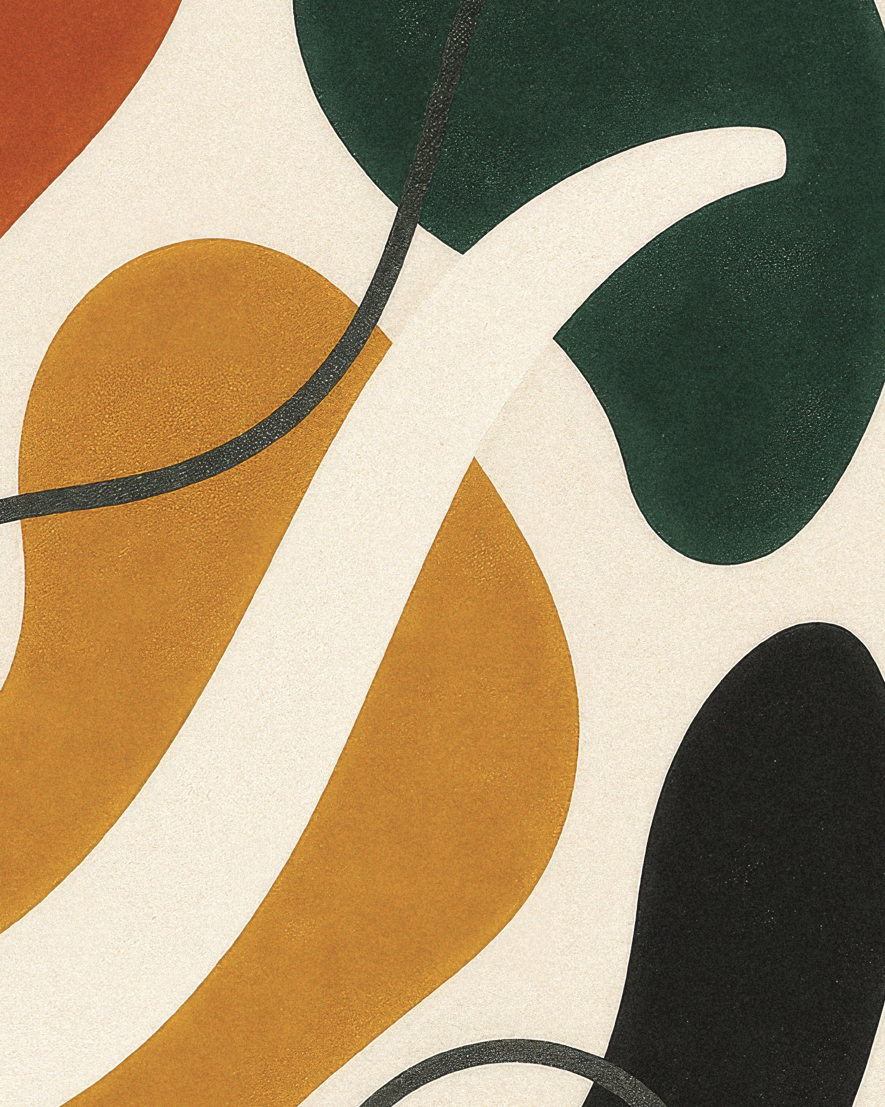 インフレクションズ 02 – 有機的な形状のカラフルな抽象ポスター