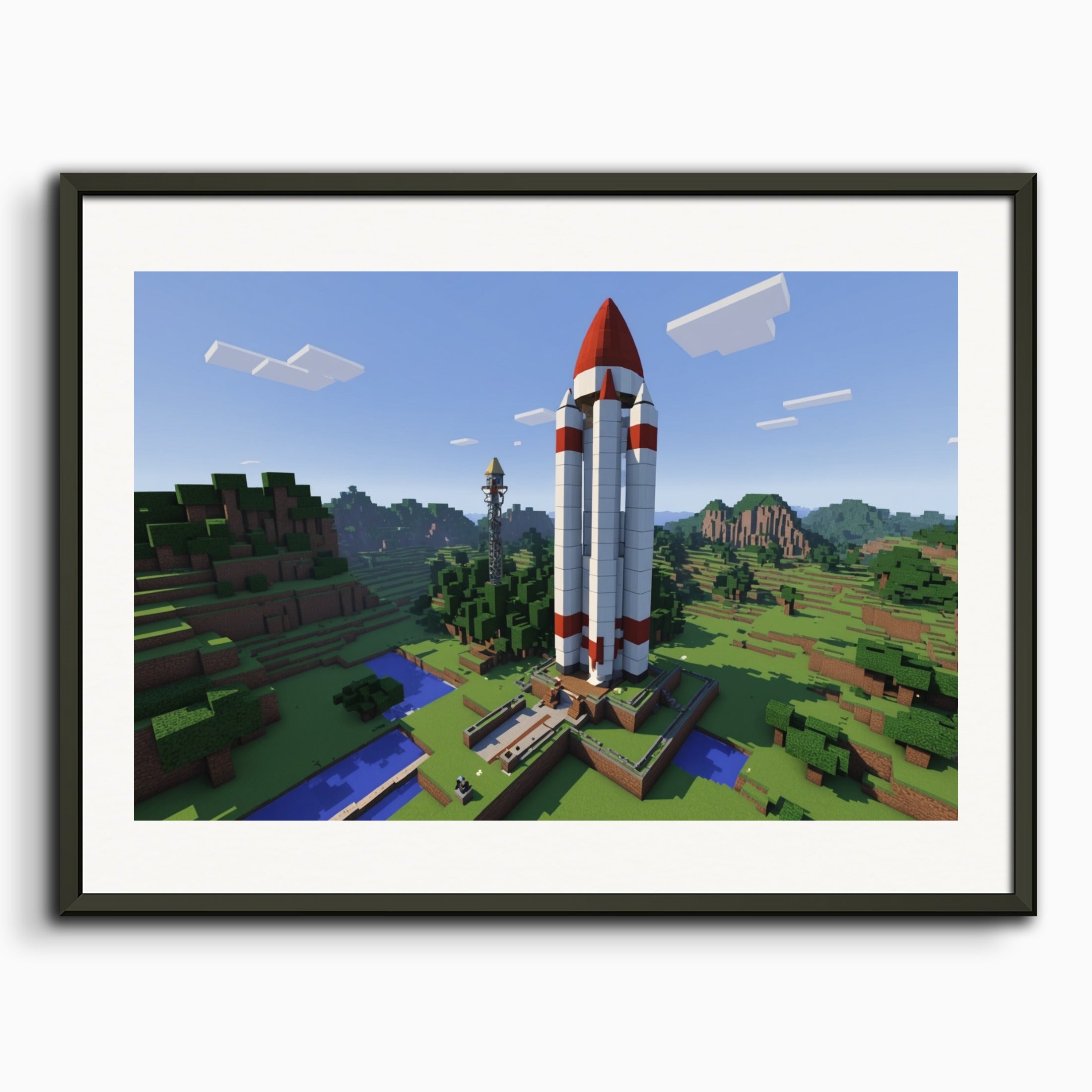 ポスター:マインクラフト、宇宙ロケット