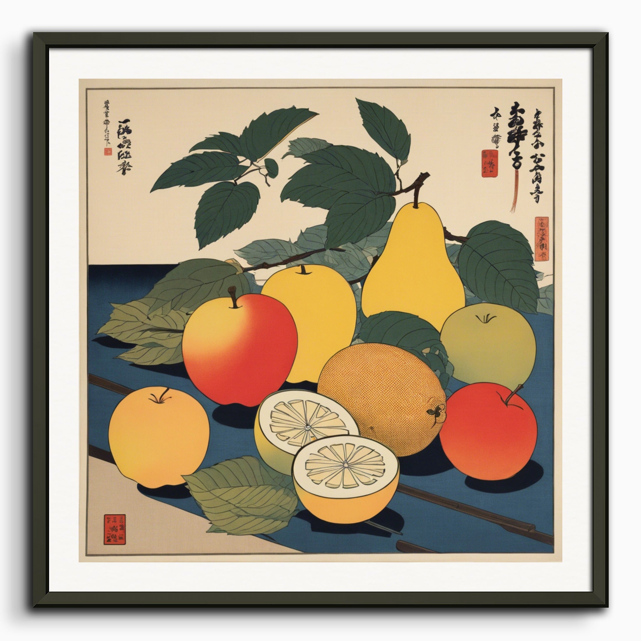 ポスター:浮世絵、果物