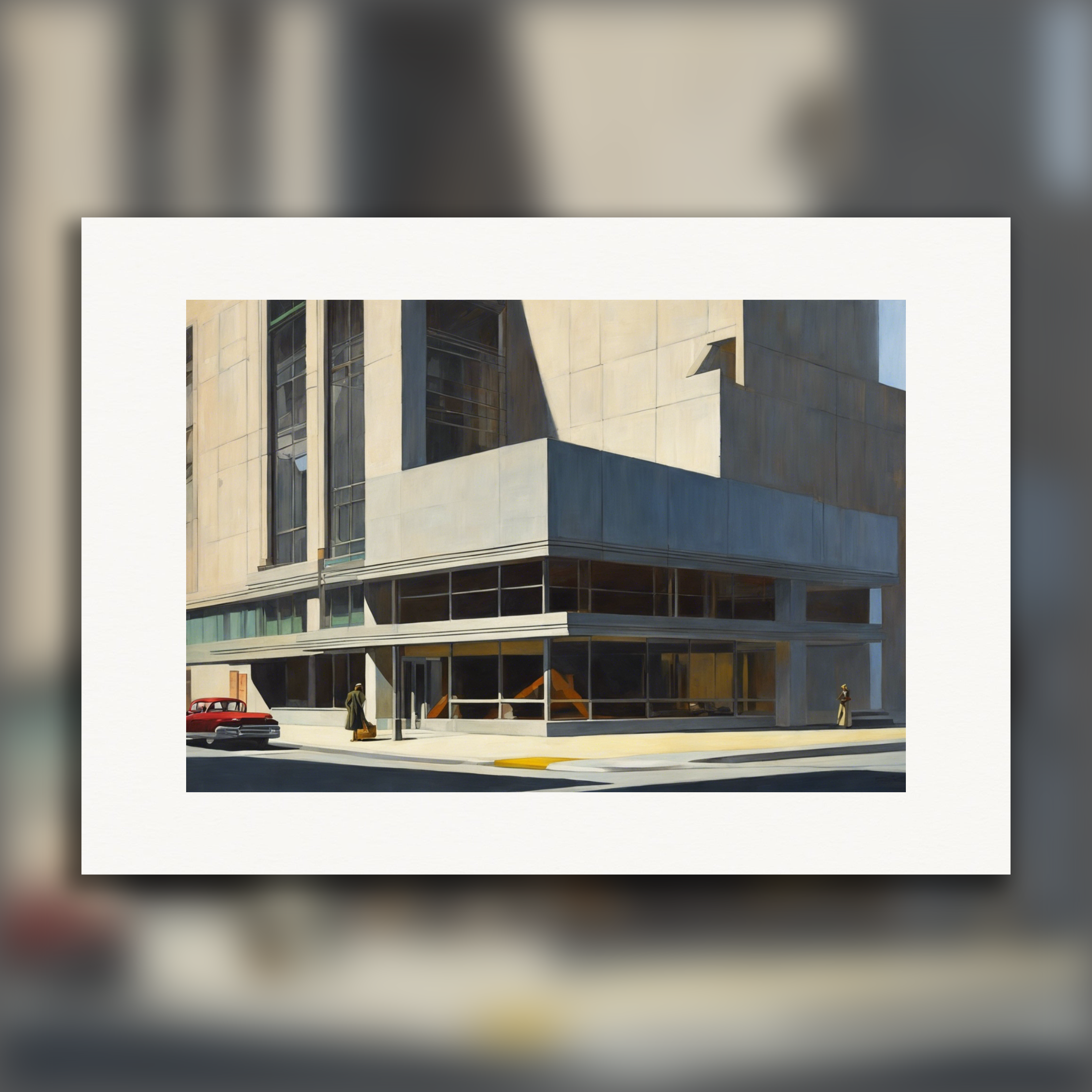 20世紀のリアリスティックなアメリカ絵画、ブルータリズム建築 - ポスター