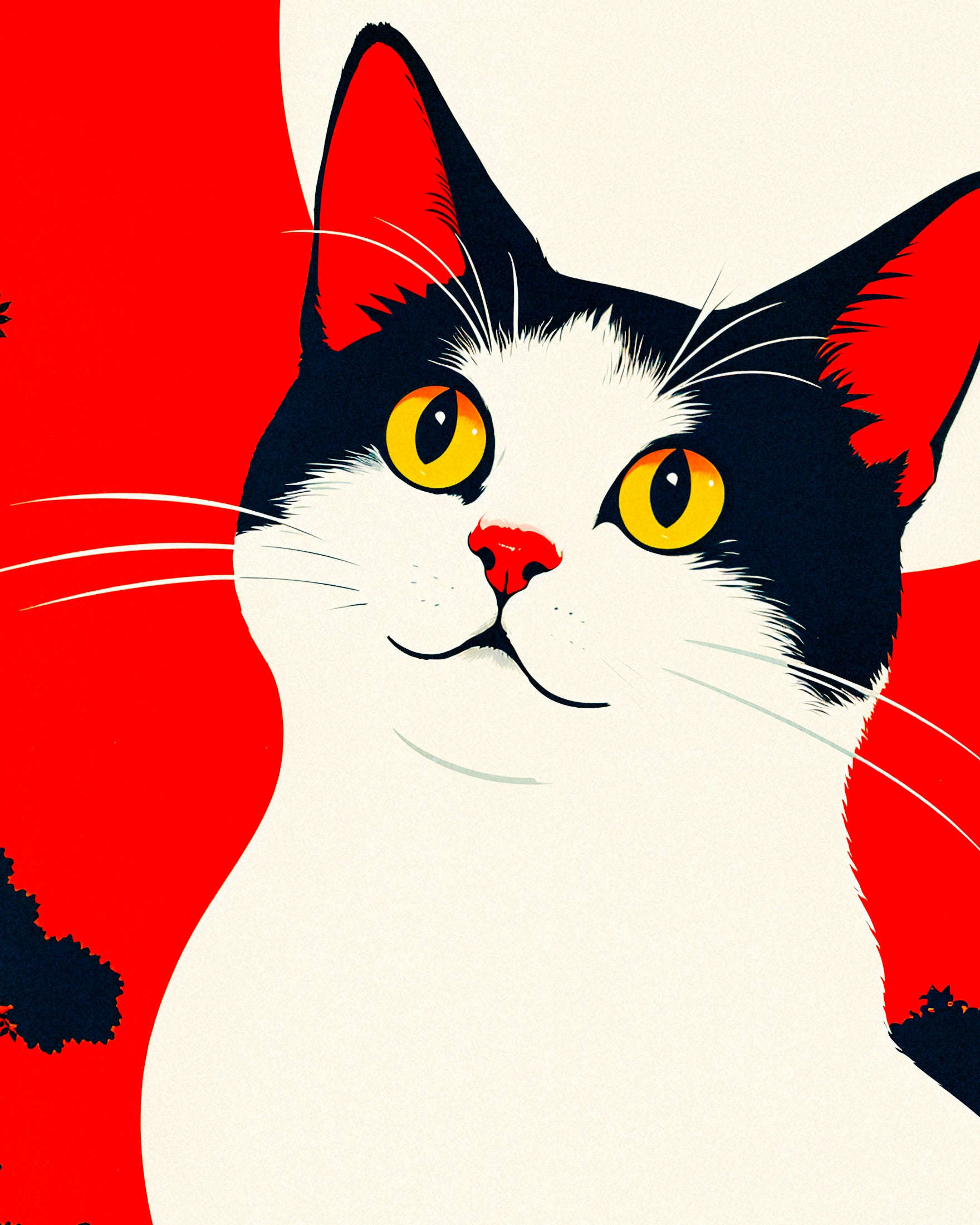 猫と月 - ポスター