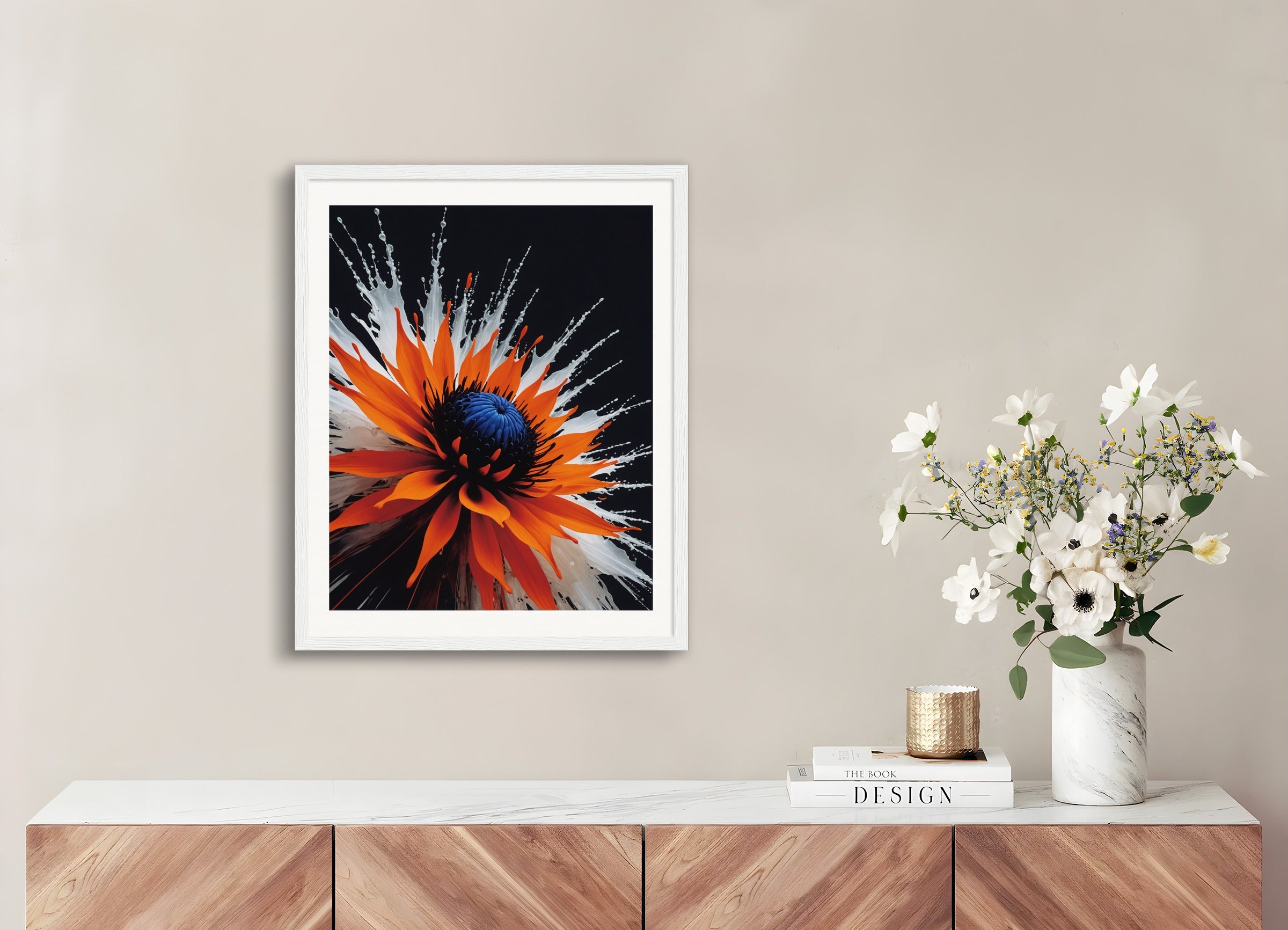 木製フレームのポスター:ZEROムーブメント、ドイツのキネティックアート、ノルウェー