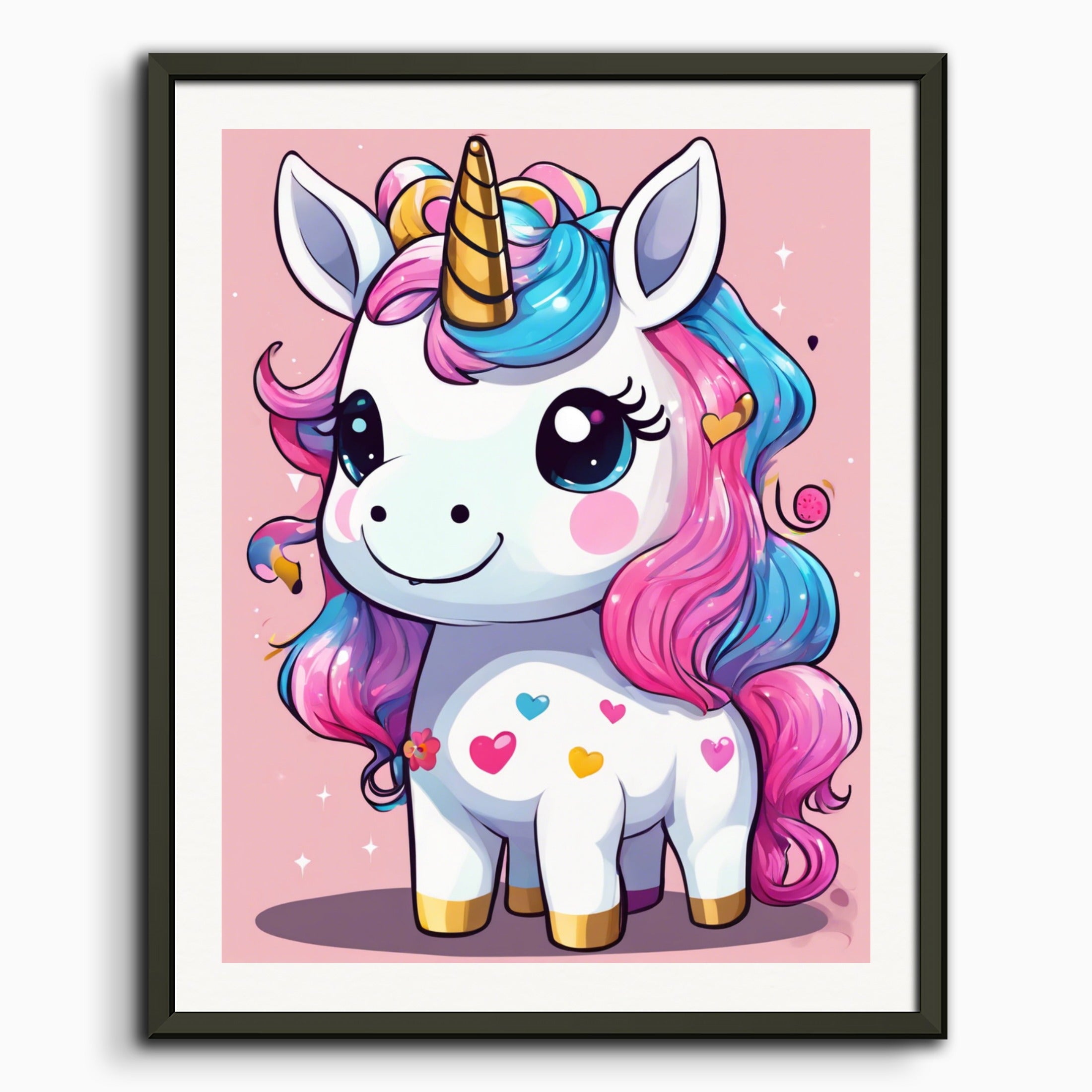 ポスター:日本の現代かわいいアーティスト、赤ちゃんかわいいユニコーン