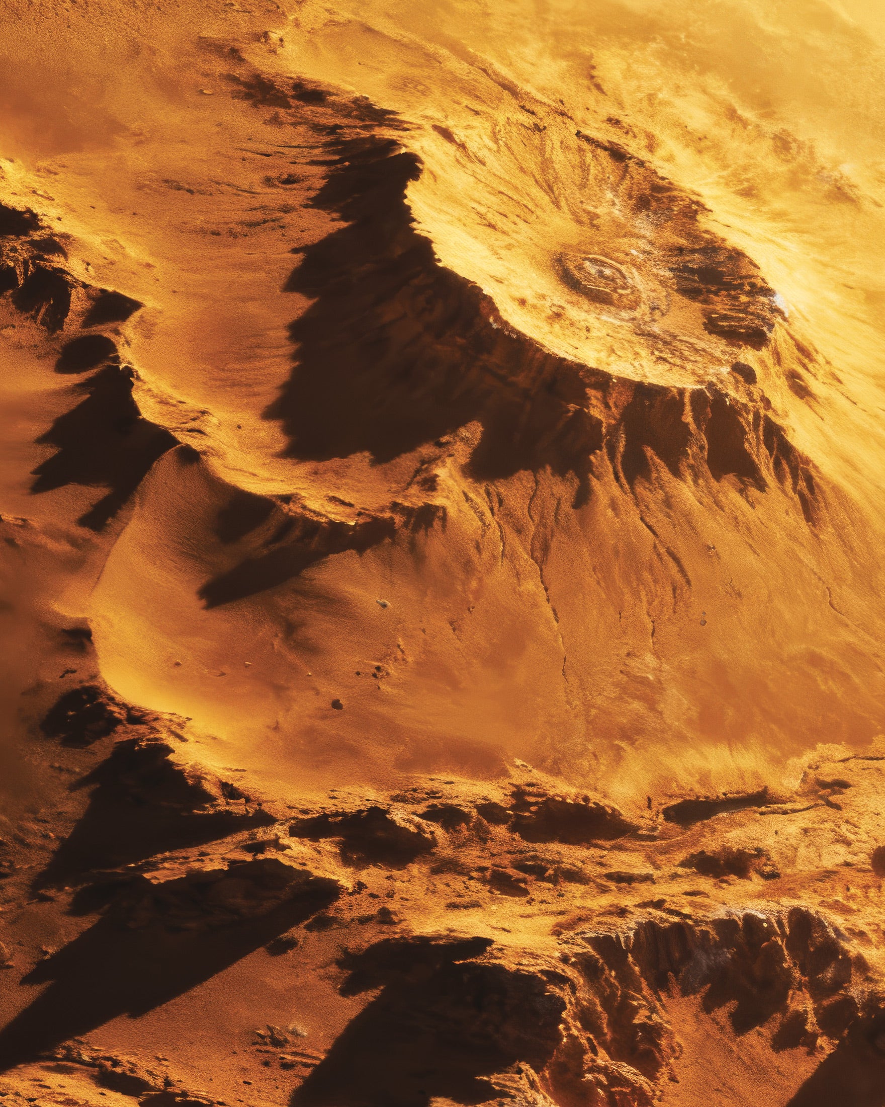 ゴールデンプラネットポスタ、SF砂漠の世界アートポスタ ポスター