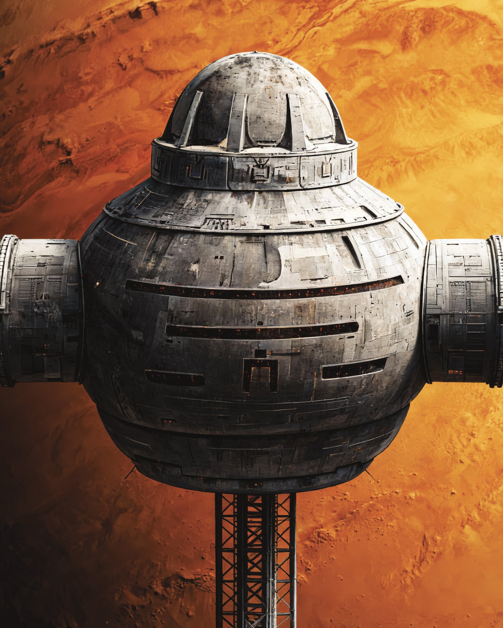 軌道ステーション ポスタ、デューン、SF惑星アートポスタ ポスター