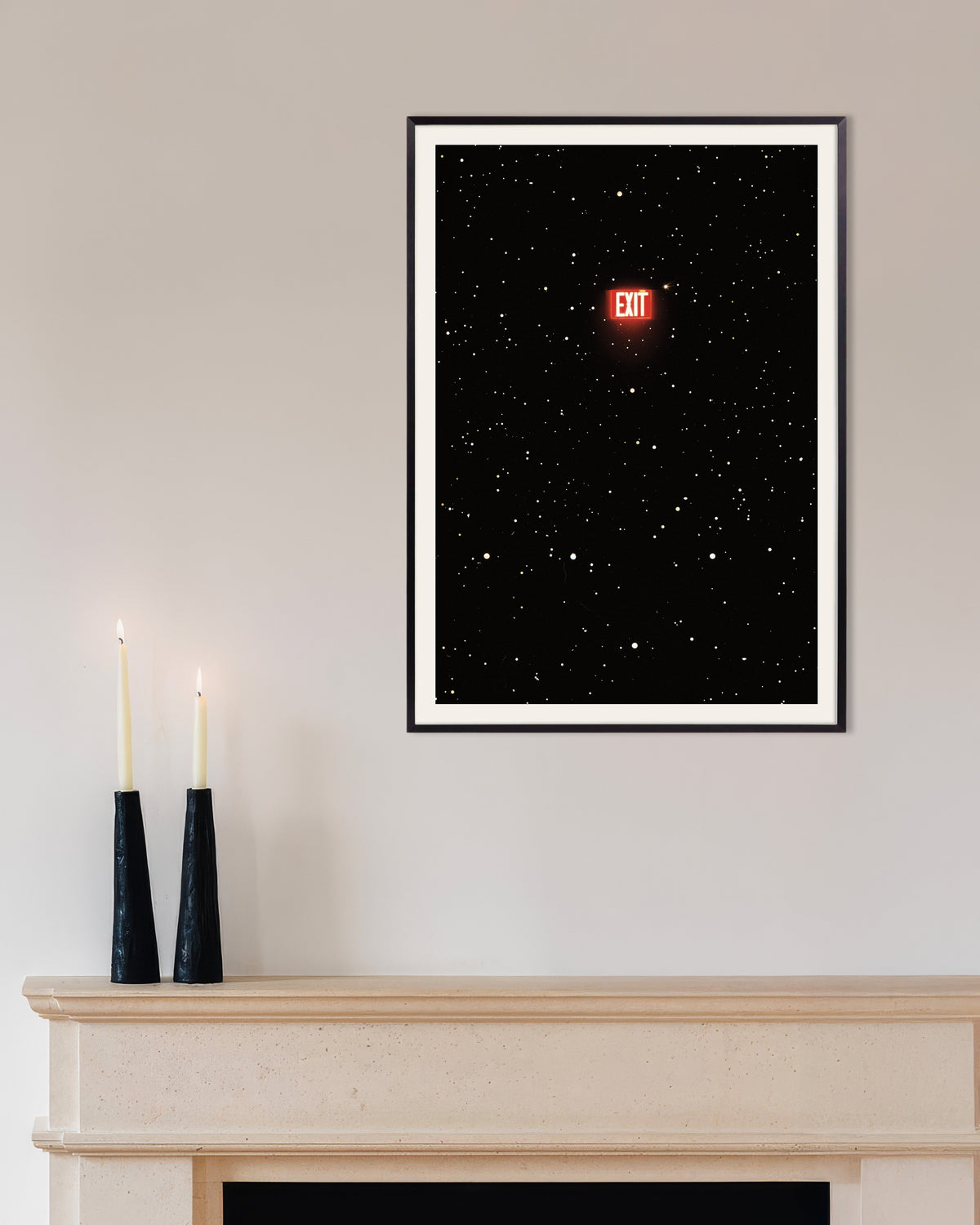 「宇宙への旅立ち」のポスター、金属製フレーム付き