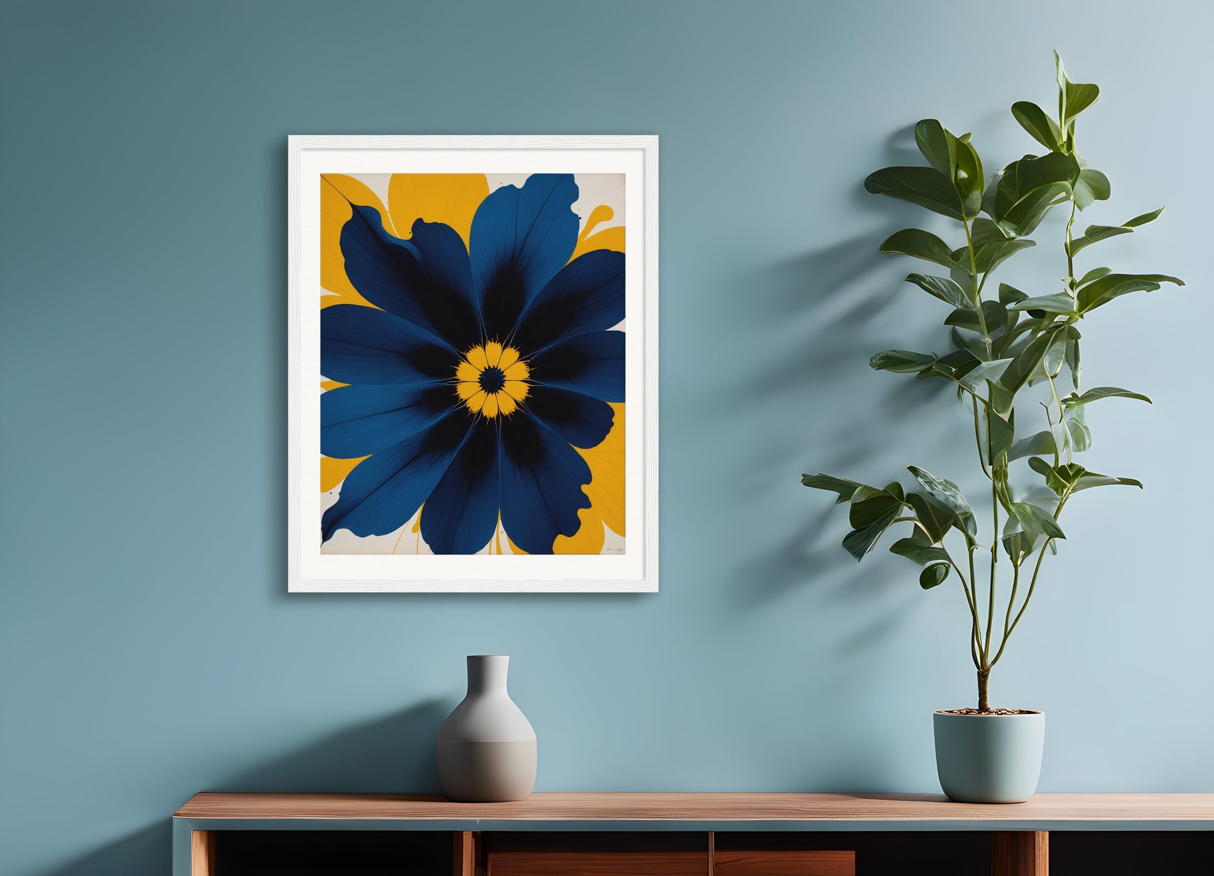 木製フレームのポスター:ZEROムーブメント、ドイツのキネティックアート、ノルウェー