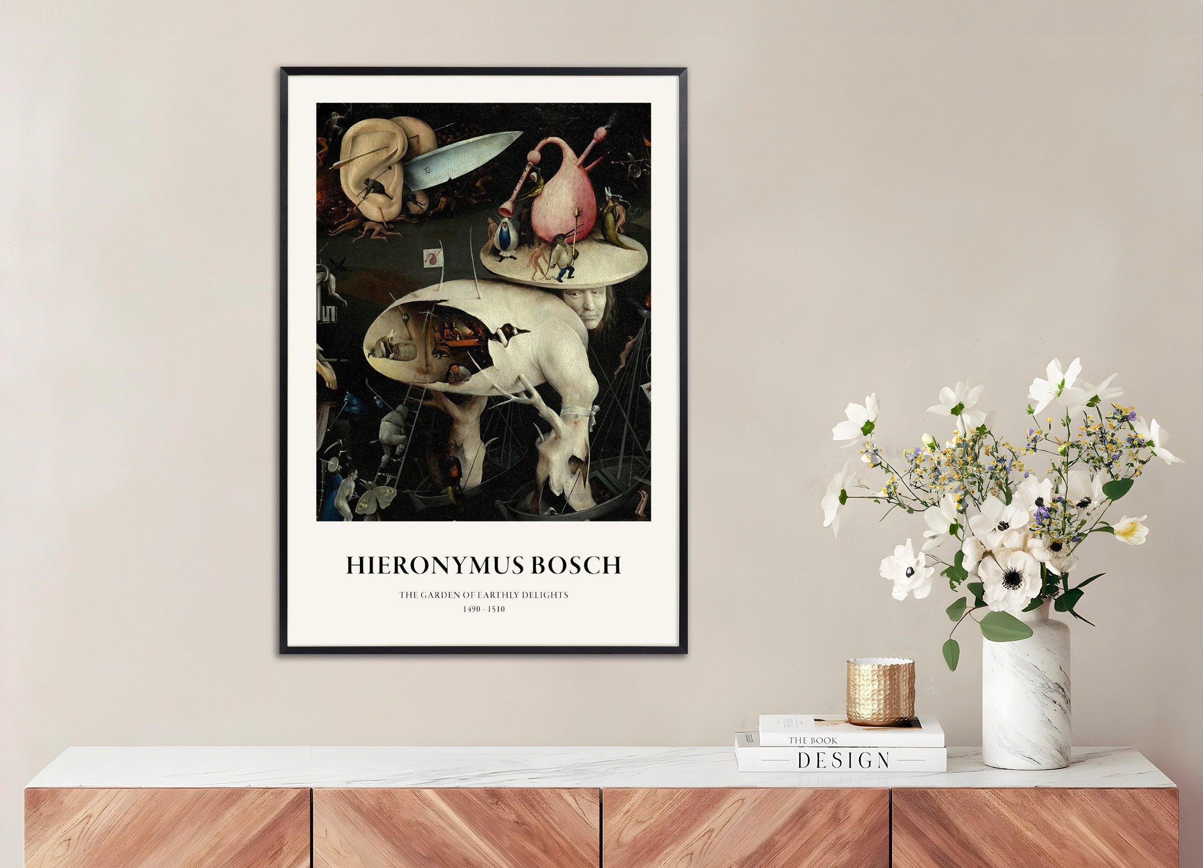 地上の楽園の庭のポスター、ディテール06、メタルフレーム付き