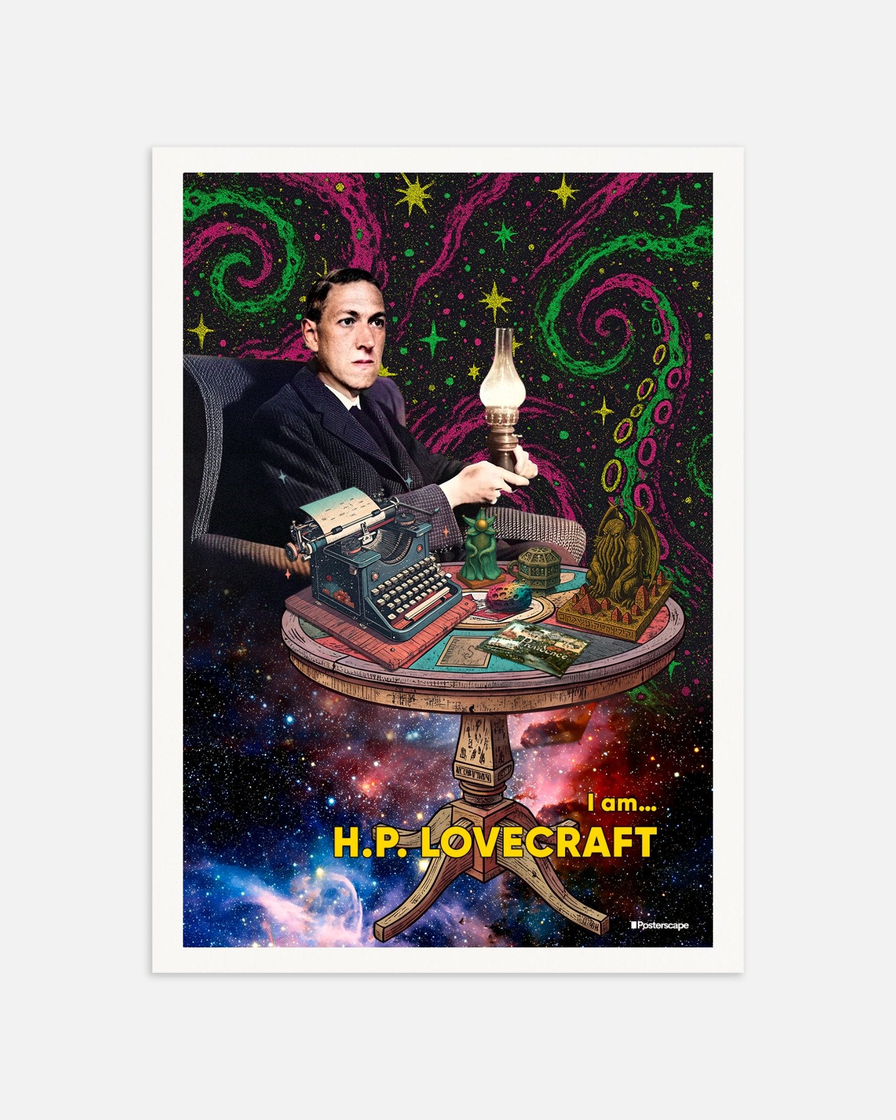 H.P.ラヴクラフトのポスターアートプリント - 宇宙的ホラーの肖像, サムネイル