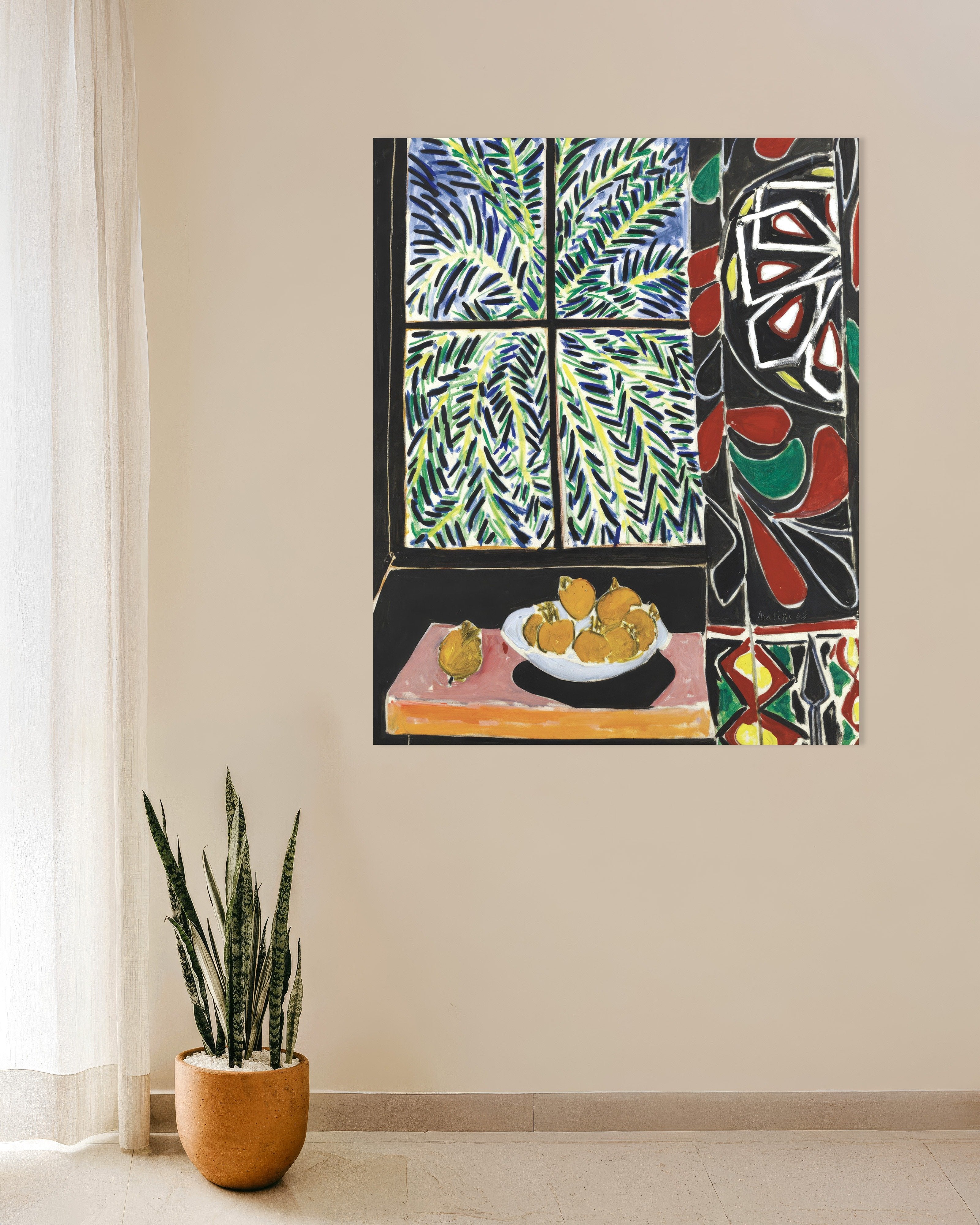 Poster of Interior with Egyptian Curtain (1948) by Henri Matisse - Poster