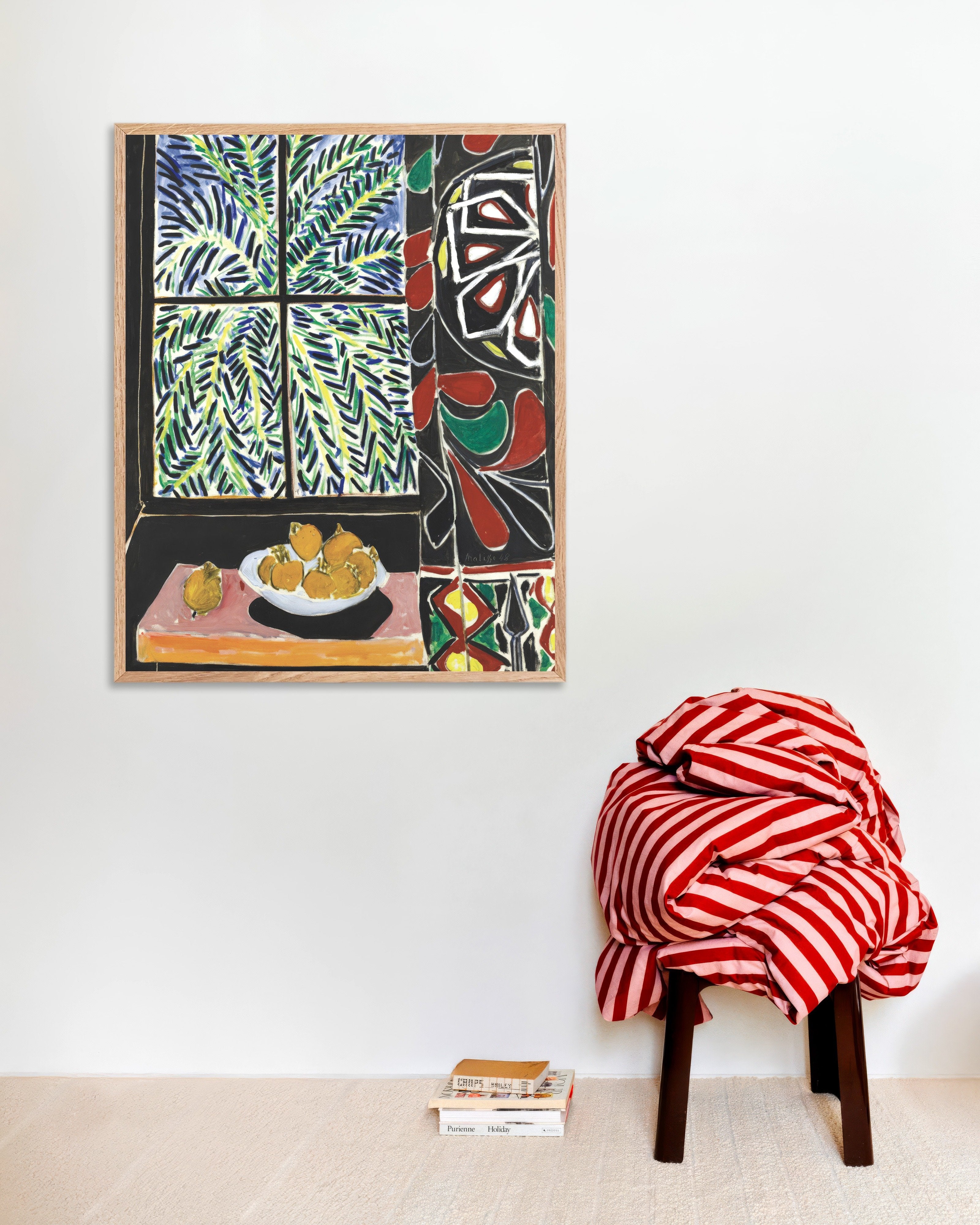 Poster of Interior with Egyptian Curtain (1948) by Henri Matisse - Poster, with natural wooden frame