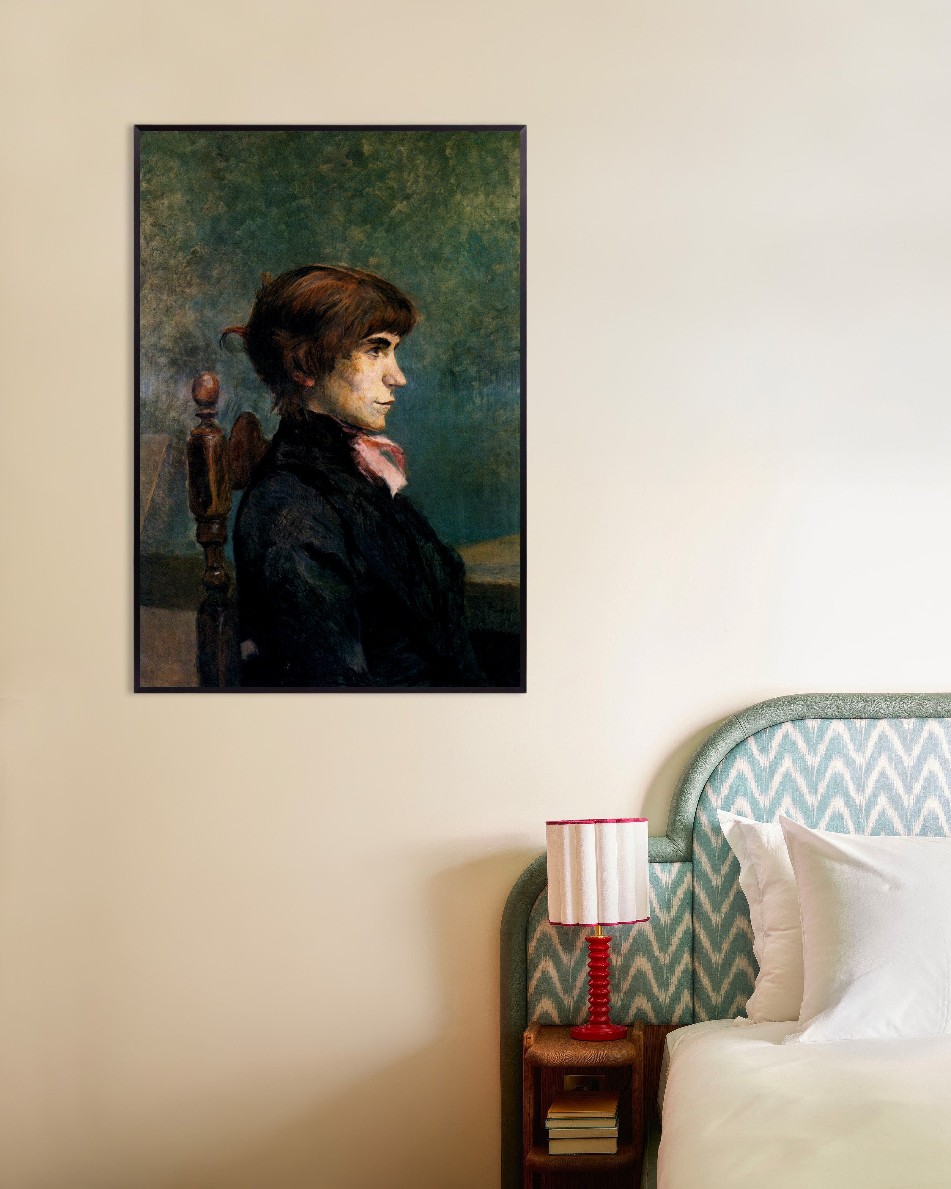 Poster of Jeanne Wenz by Henri de Toulouse-Lautrec, 1886, with metal frame