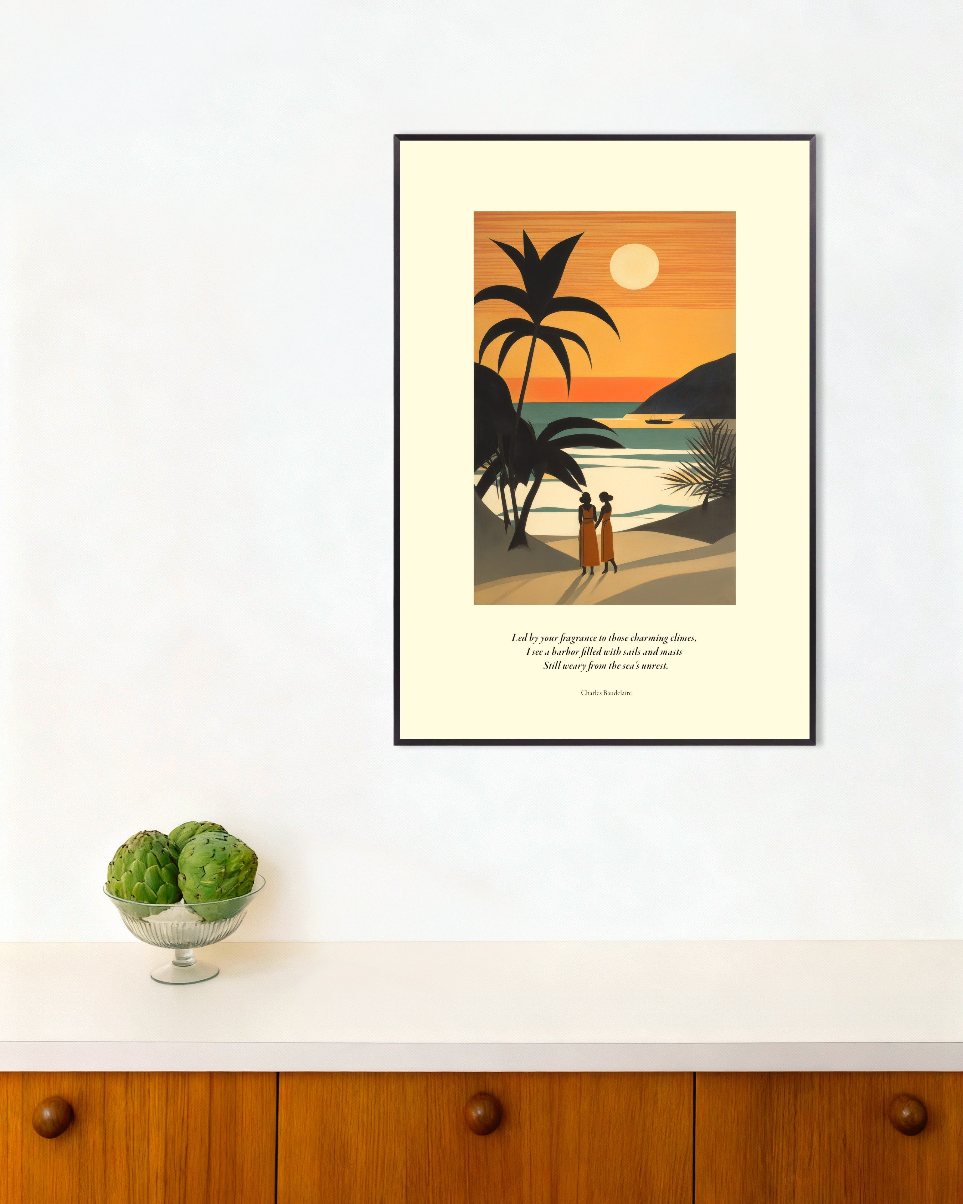 Poster of Led by your fragrance to those charming climes, Baudelaire - Poster, with metal frame