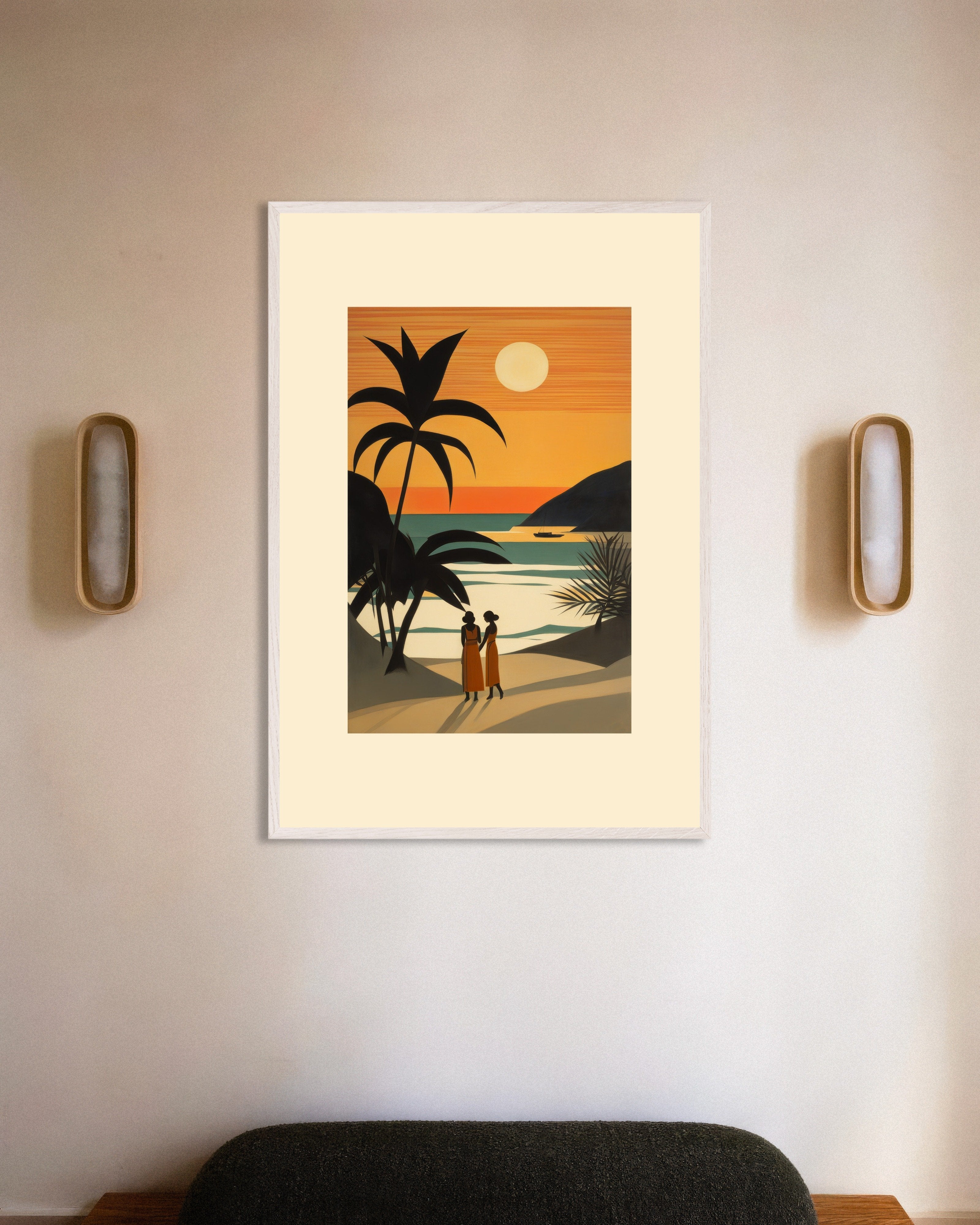 Poster of Led by your fragrance to those charming climes, Baudelaire - Poster, no text, with white wooden frame