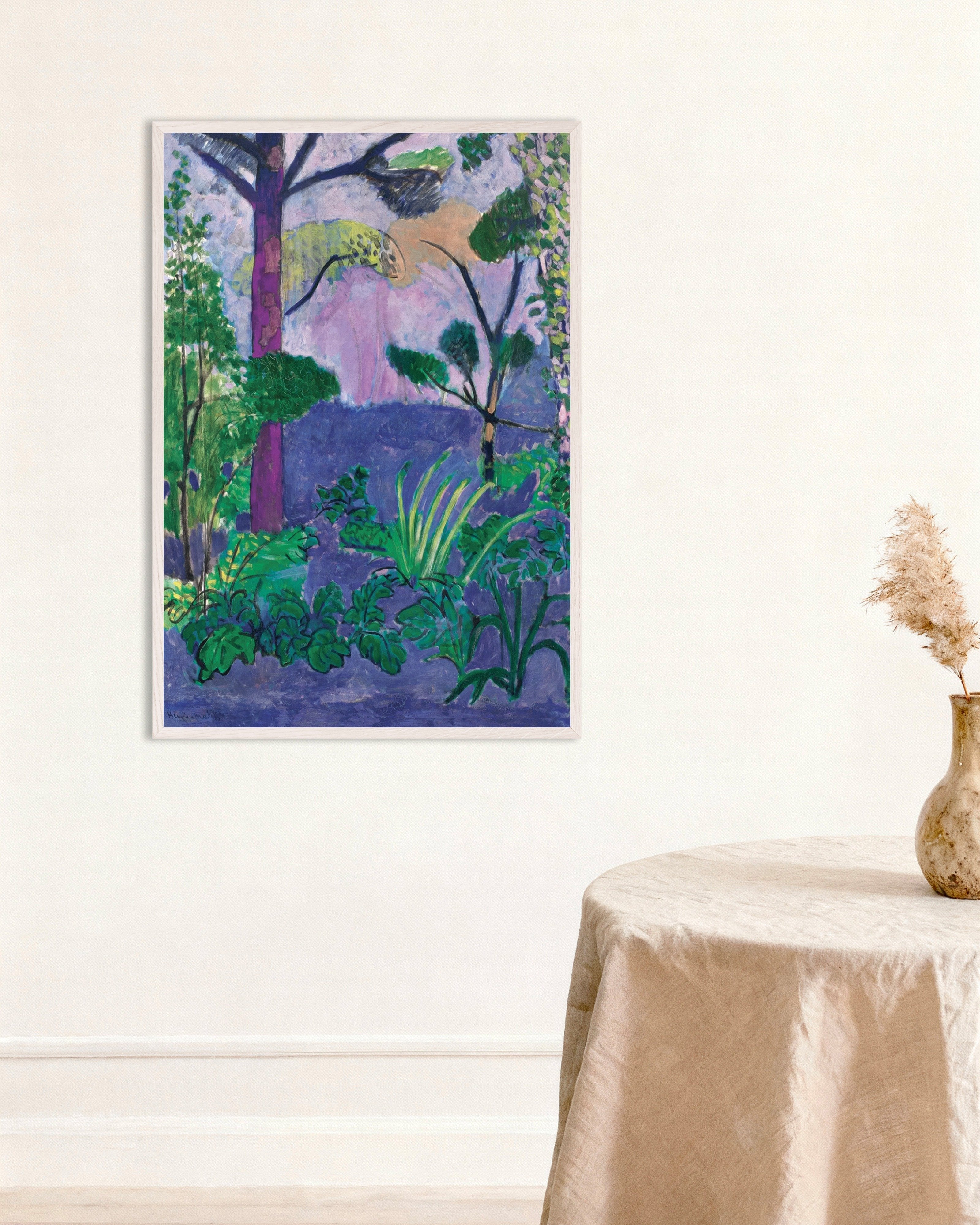 Poster of Moroccan landscape (Acanthus) 1912 by Henri Matisse - Poster, with white wooden frame