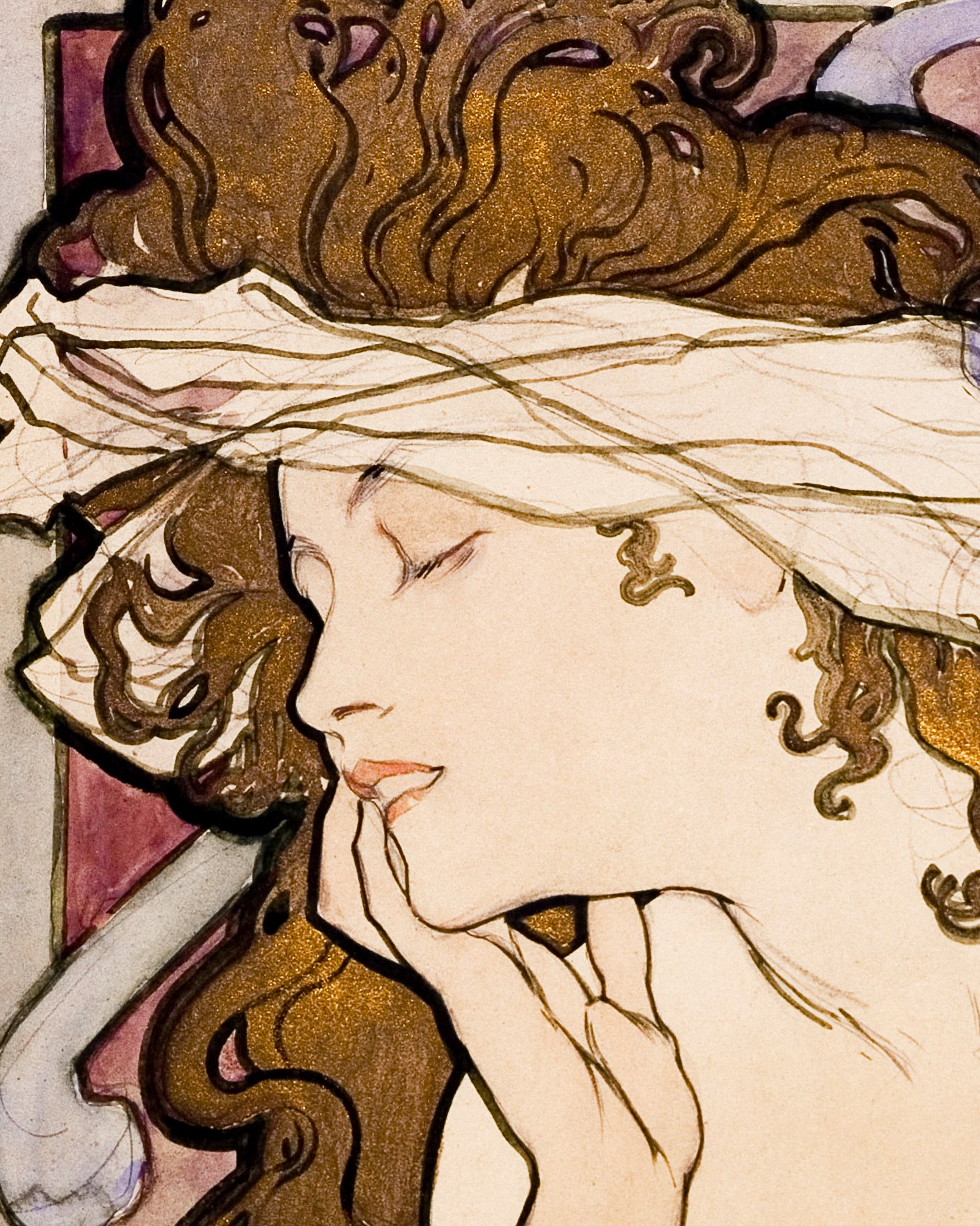 アルフォンス・ミュシャによる「百人のサロン」ポスター(1896年)