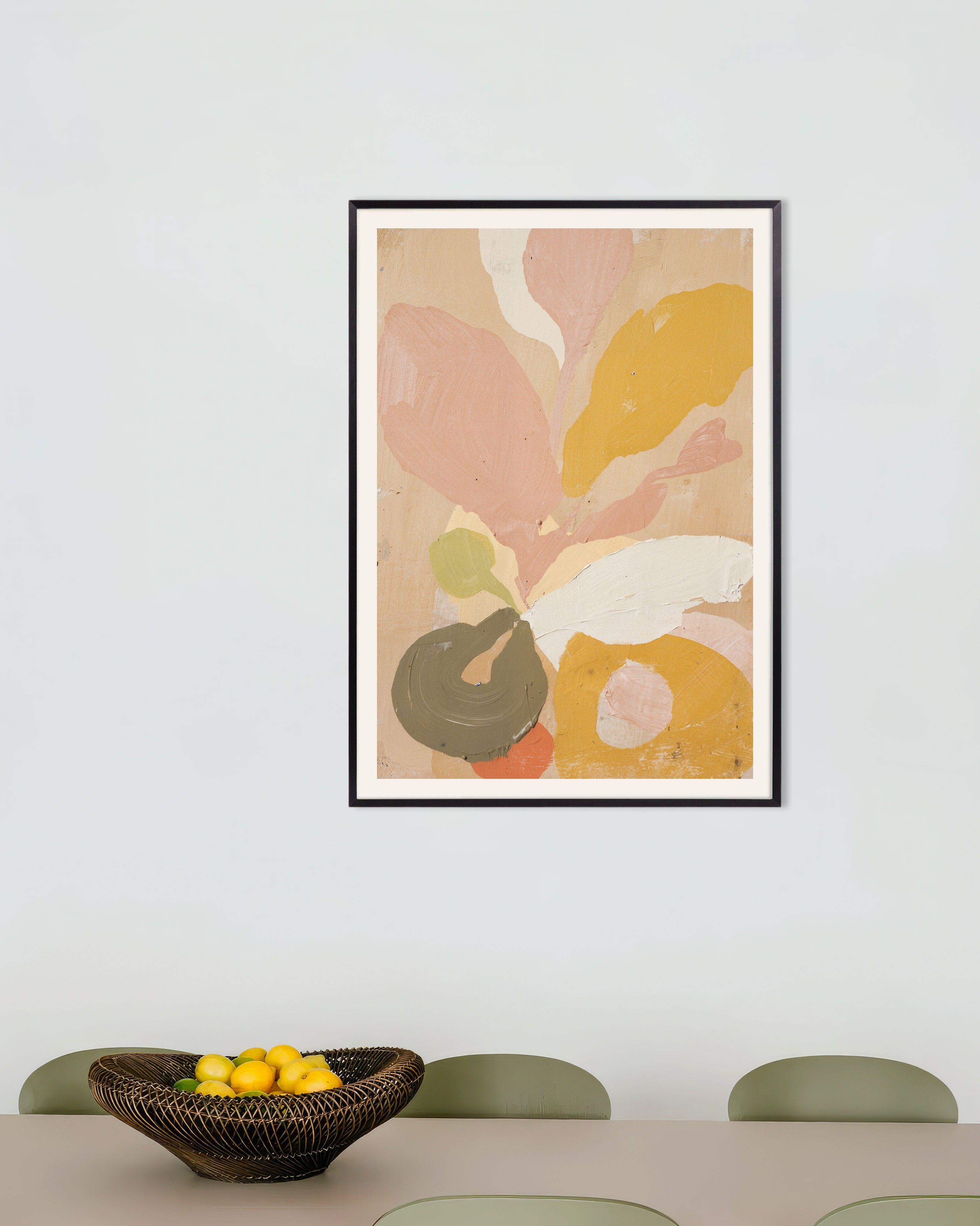Poster of Painted Petals 02 - Abstract Botanical Poster, with metal frame