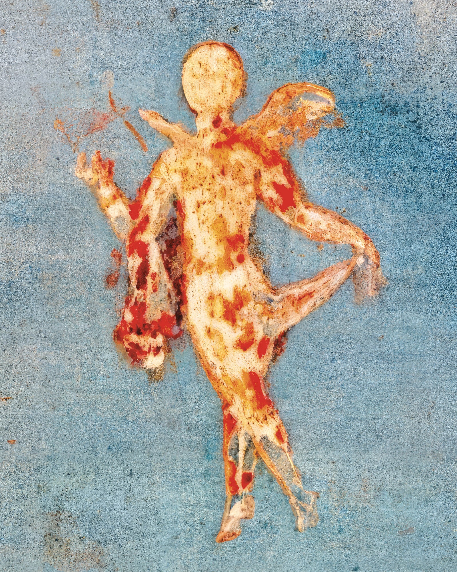 青の中のプシュケ、ポンペイのヴィーナスの家 - ポスター