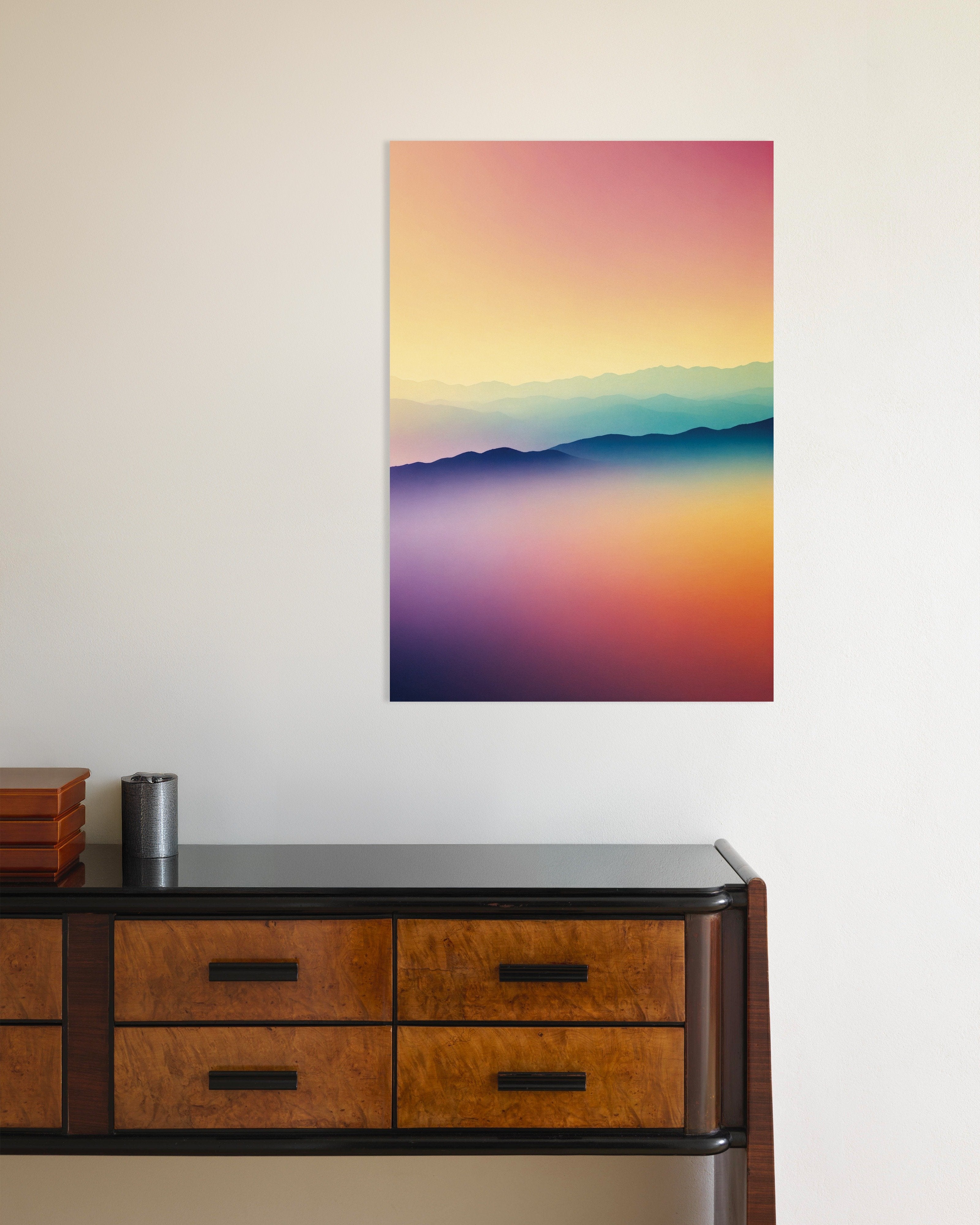 Poster of Soothing Abstract Gradients, mountain ridges - Poster