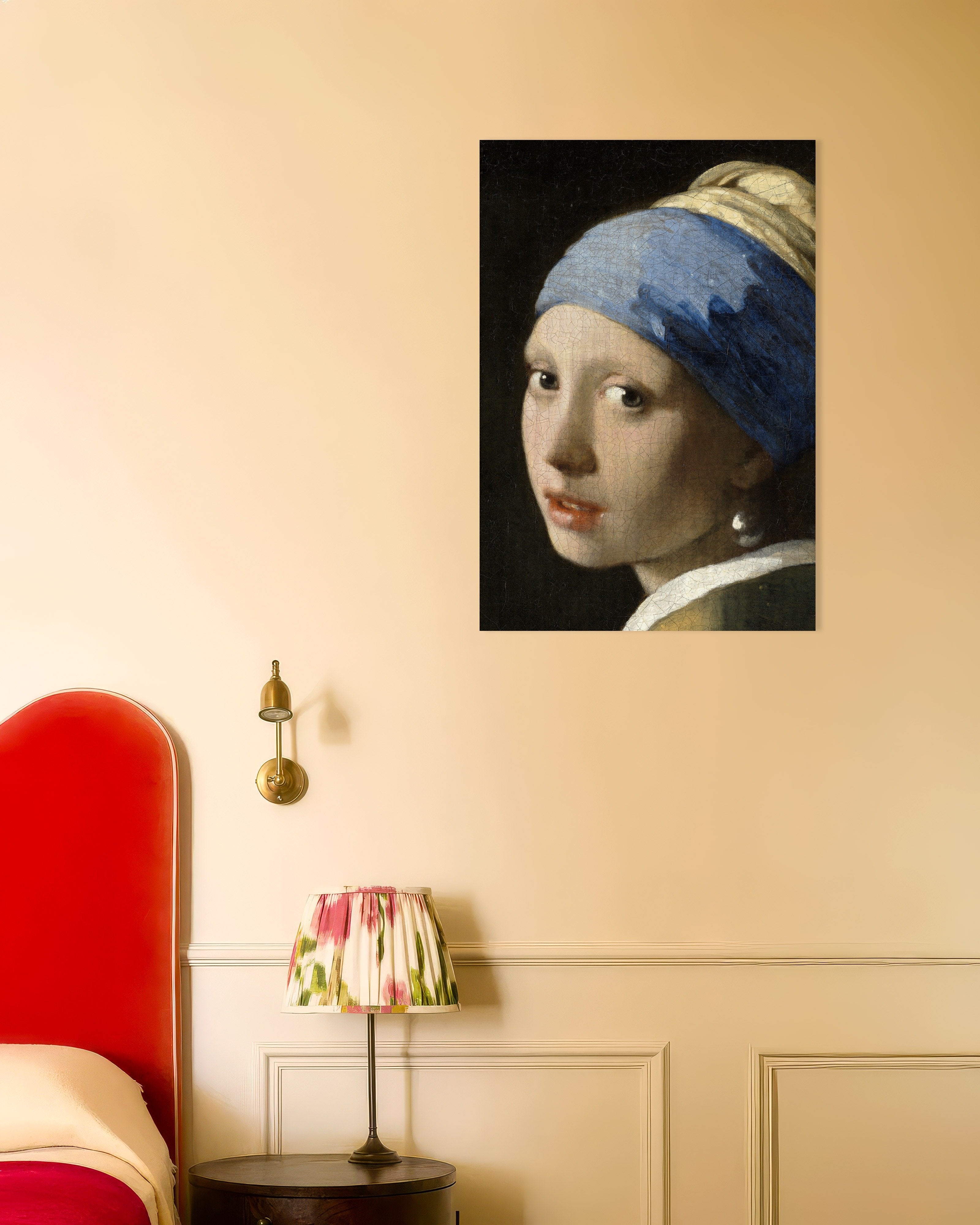 Poster of The Face - Vermeer Girl with a Pearl Earring Detail Poster