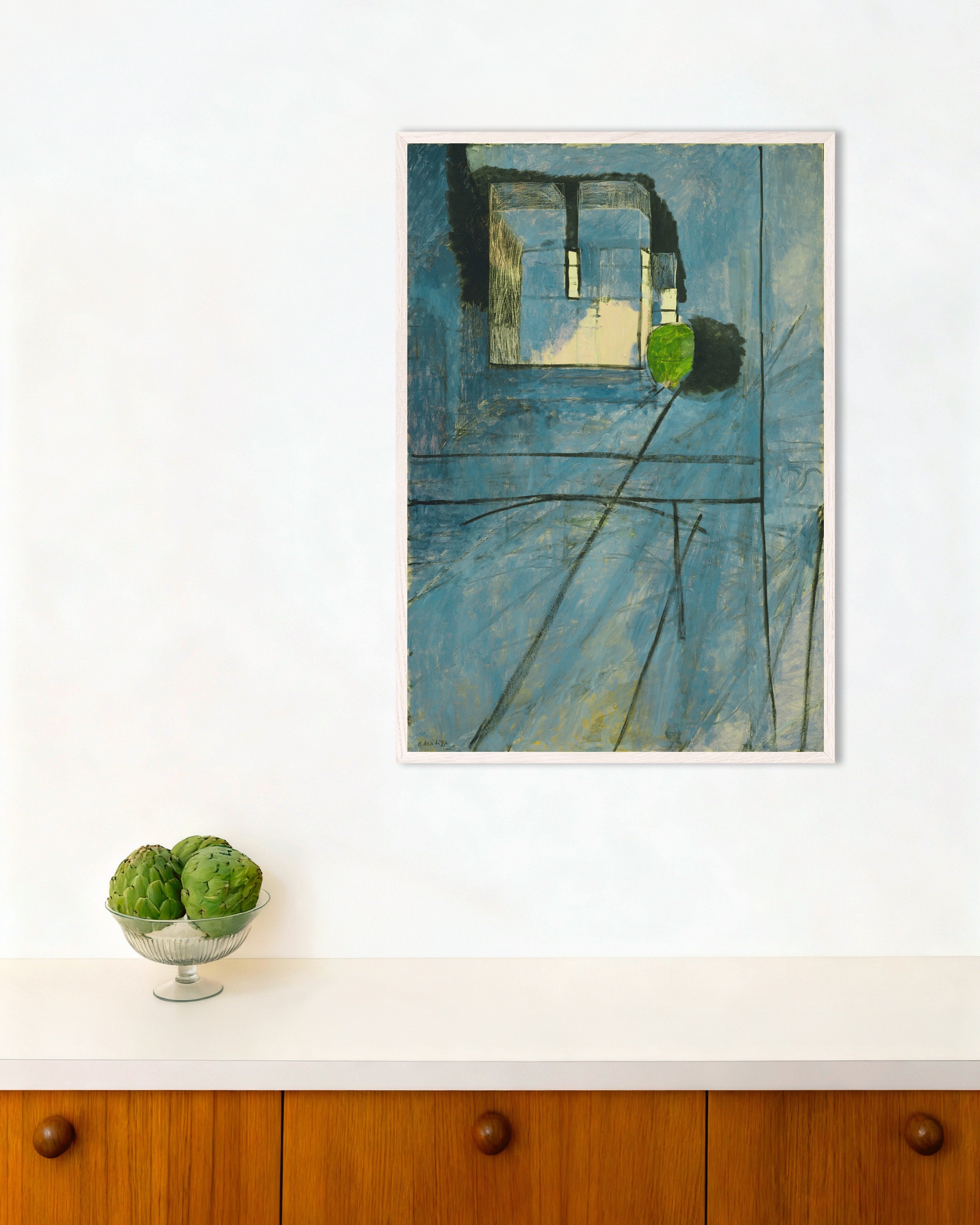 Poster of View of Notre Dame, Paris (1914) by Henri Matisse, with white wooden frame