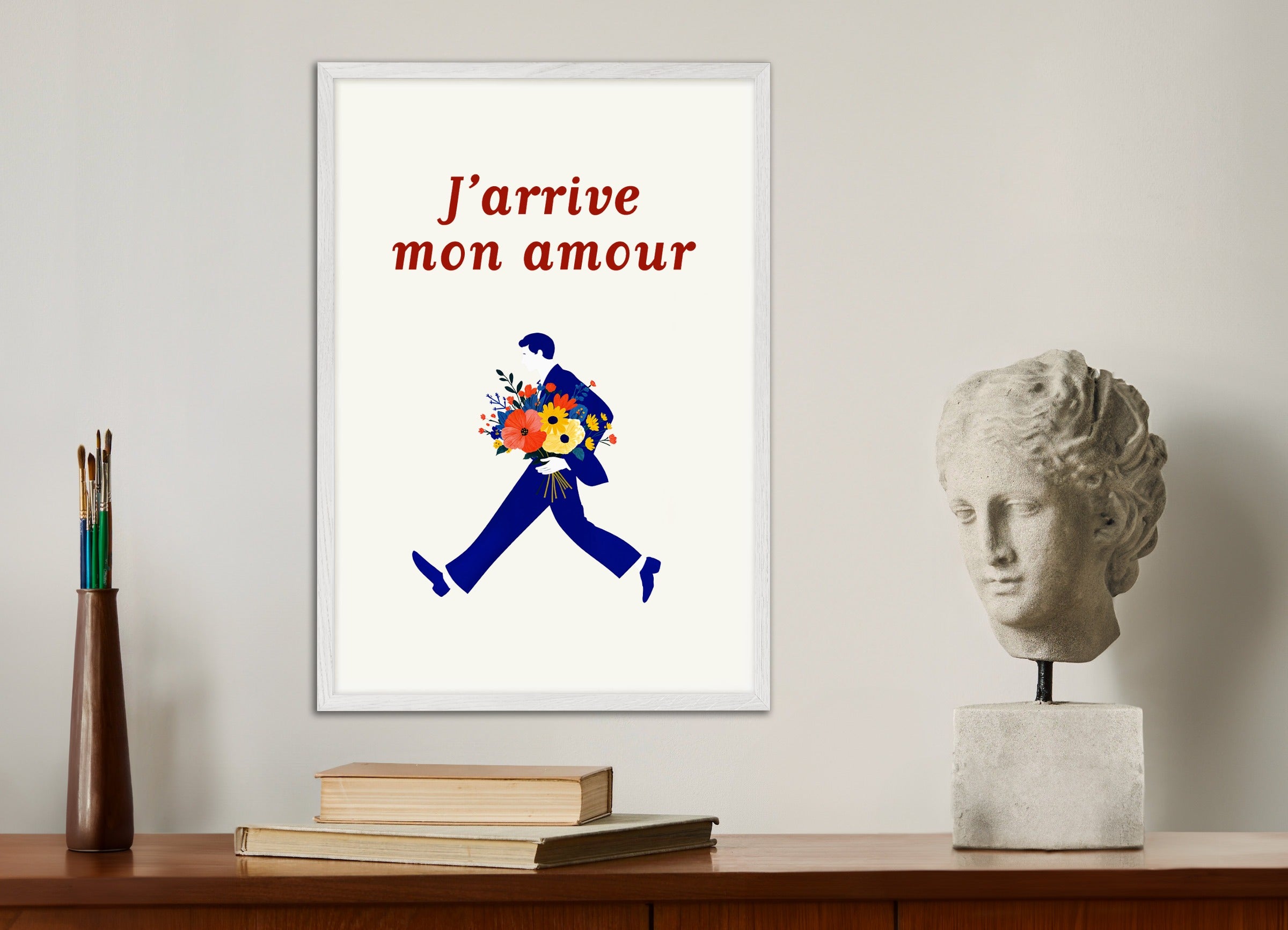 木製フレーム付きポスター: Here I Am, Mon Amour - 花々