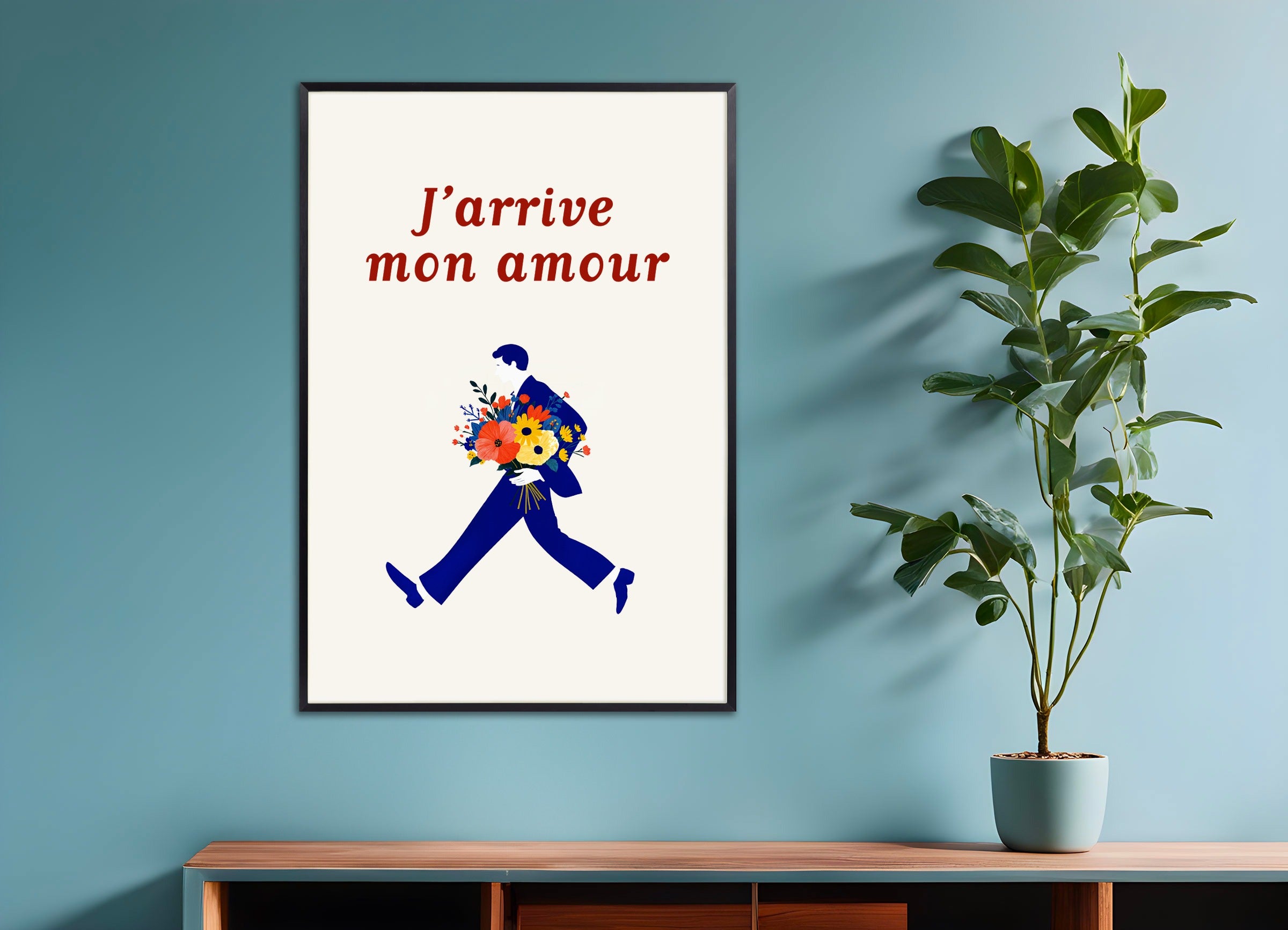 メタルフレーム付きポスター: Here I Am, Mon Amour - 花々
