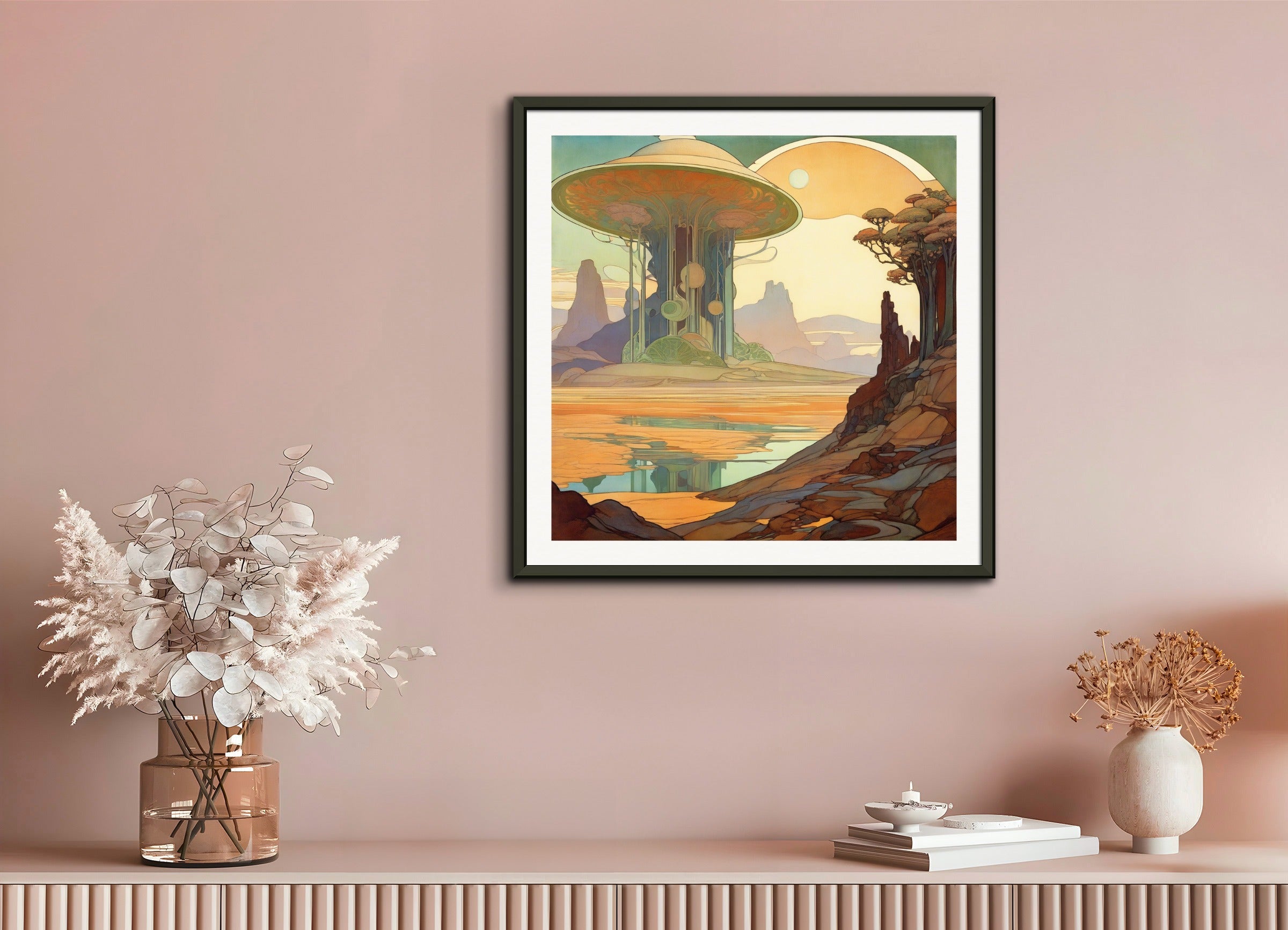金属フレーム付きポスター: , 太陽系外惑星の風景