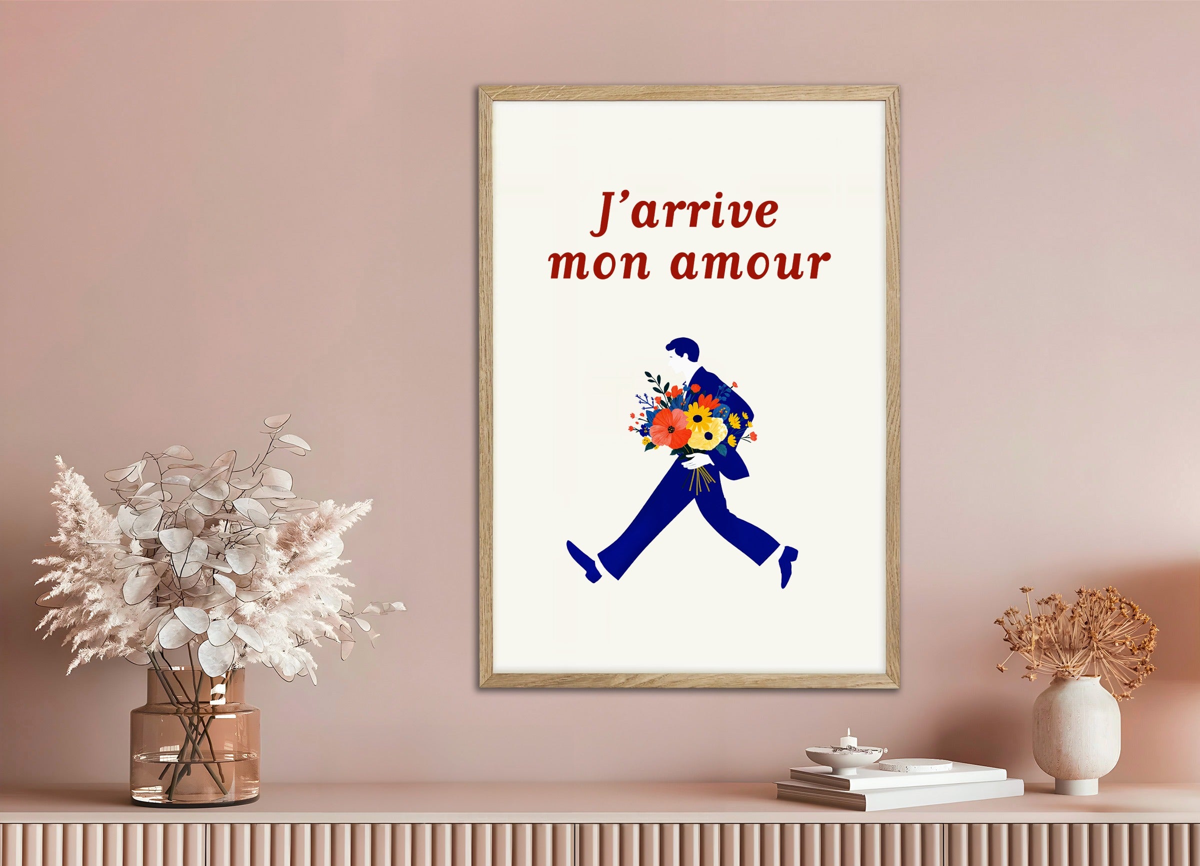 木製フレーム付きポスター: Here I Am, Mon Amour - 花々