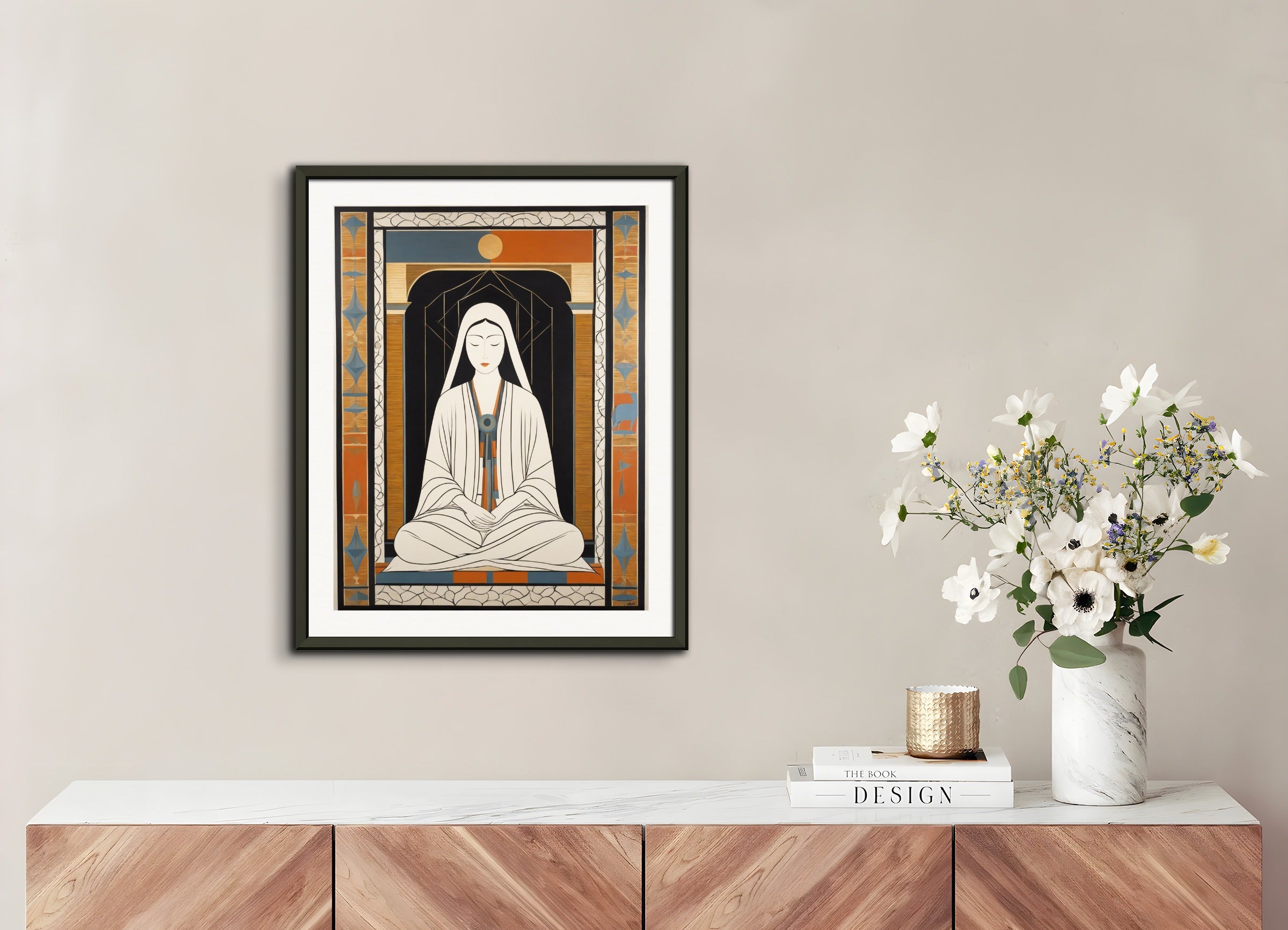 金属フレーム付きポスター：夢のようで超越的なアメリカの絵画、