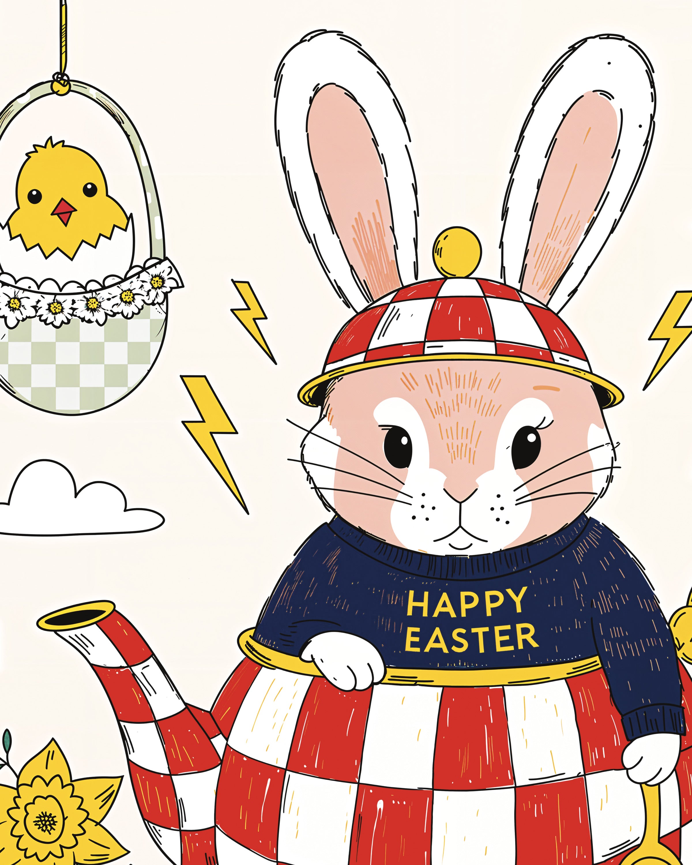 イースターブリーズバニーティーポットポスタ ポスター | Posterscape.jp