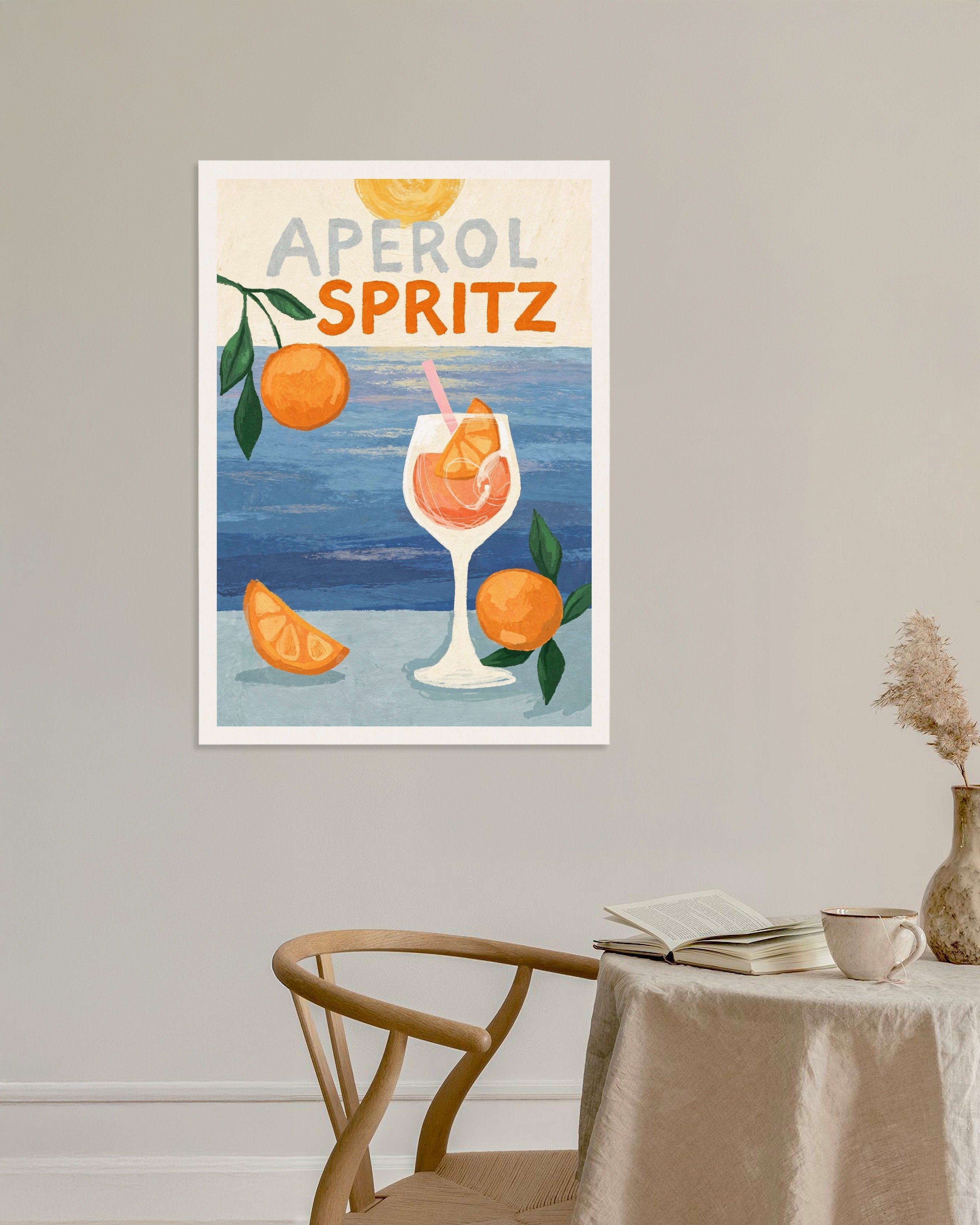 Poster of Aperol Spritz at Sunset - Cocktail Poster