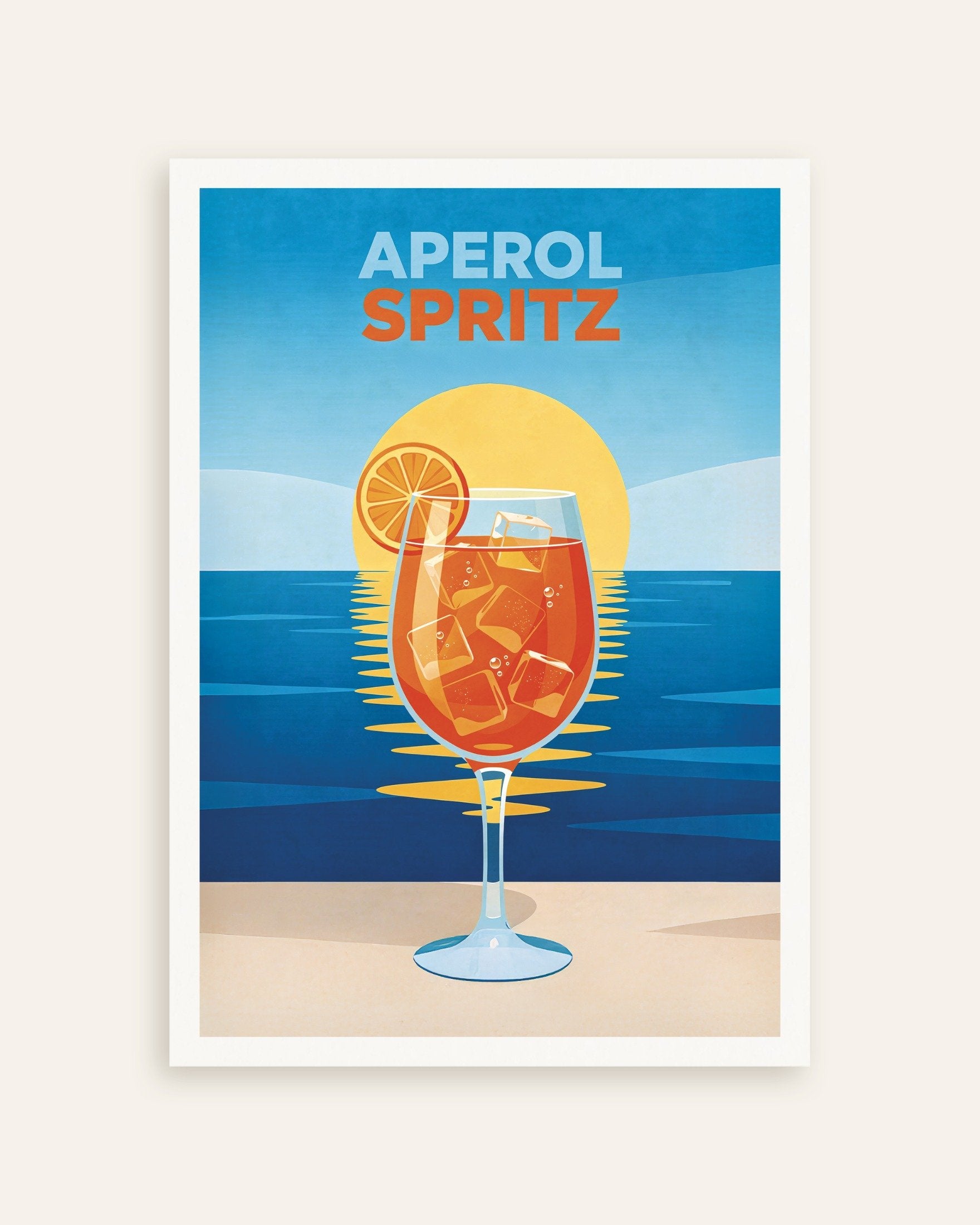 Poster of Aperol Spritz at Sunset - Modern Cocktail Poster, thumbnail