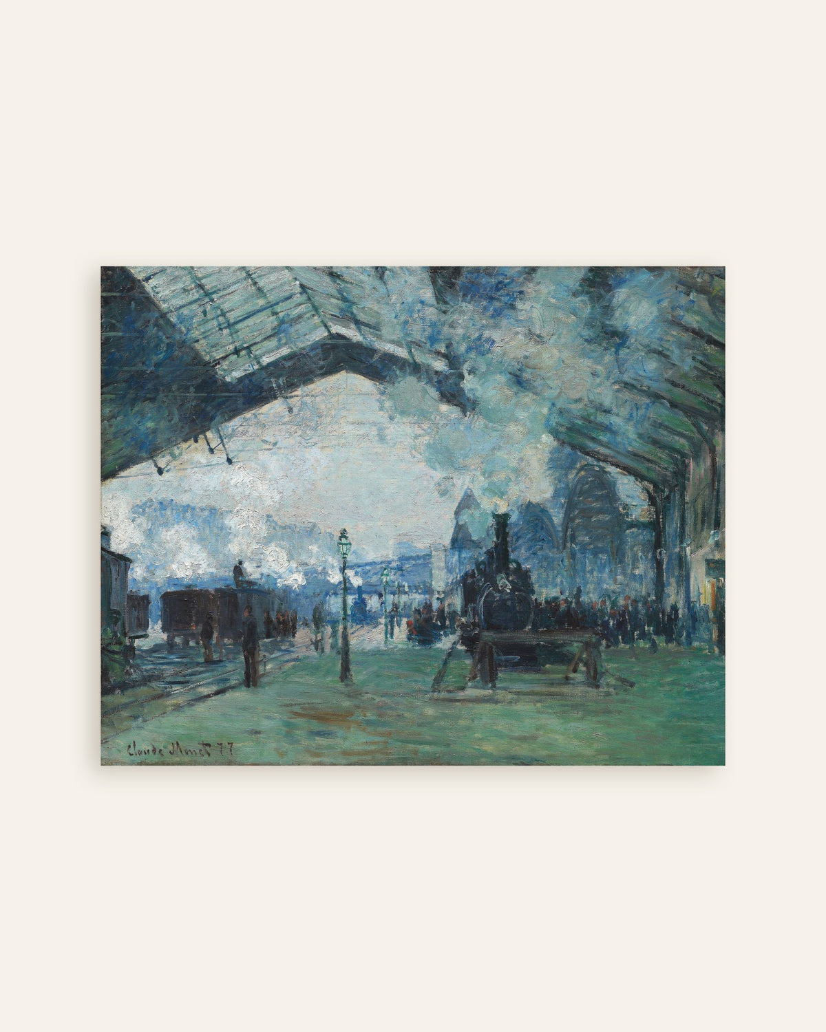 クロード・モネ《サン＝ラザール駅、ノルマンディー線の列車の到着》（1877年）のポスター、サムネイル