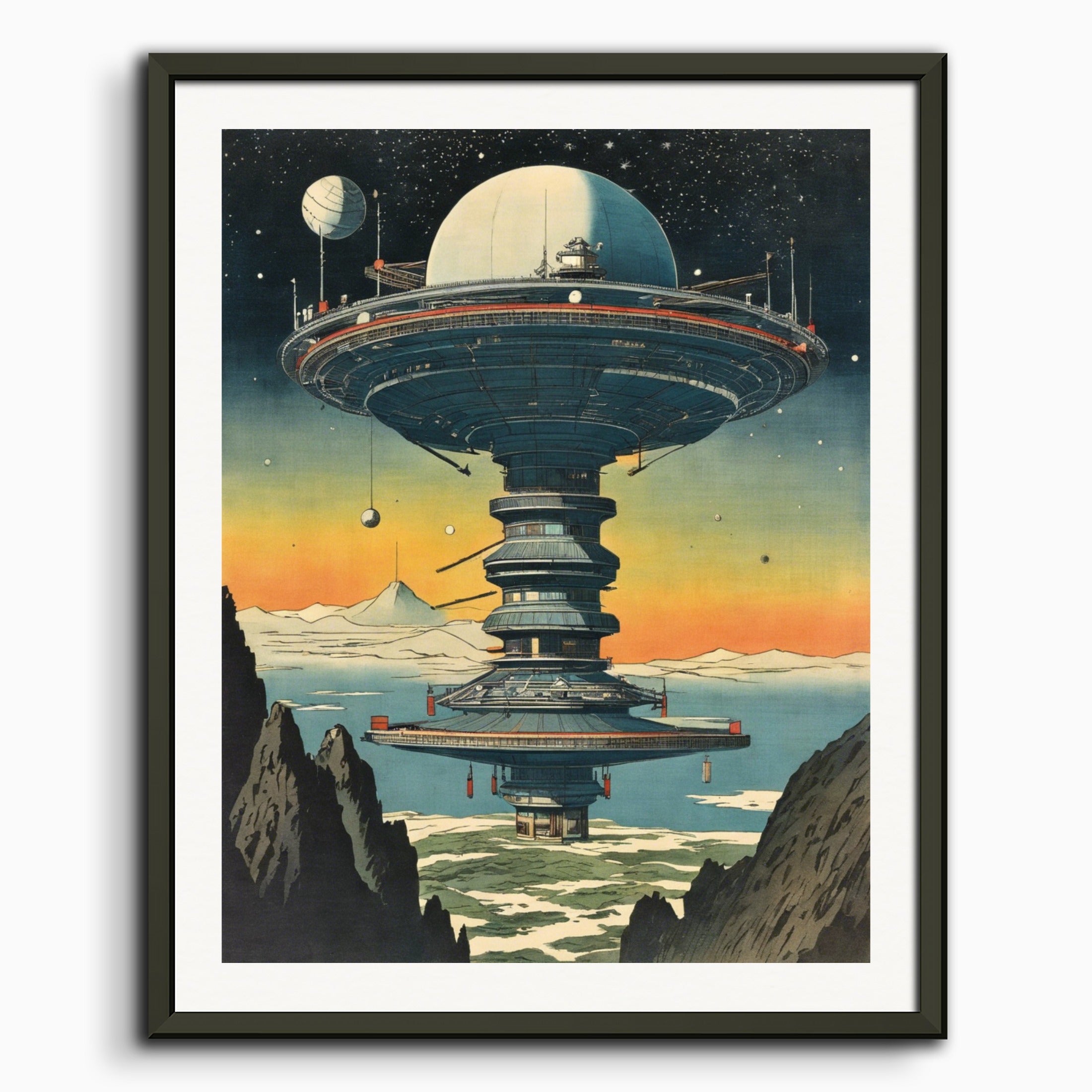ポスター：広重、宇宙ステーション