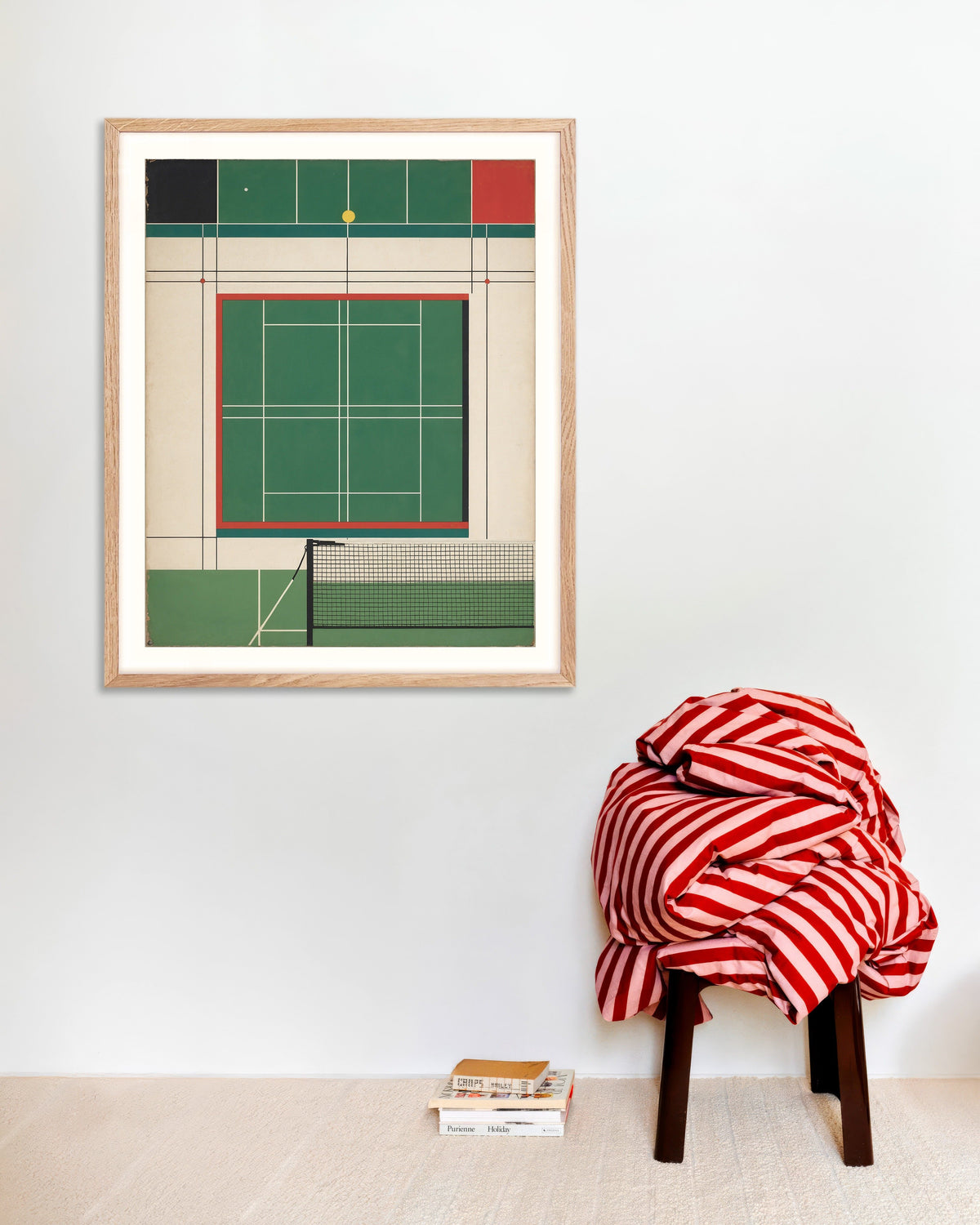 Poster of Bauhaus art, Tennis sport - Poster, with natural wooden frame