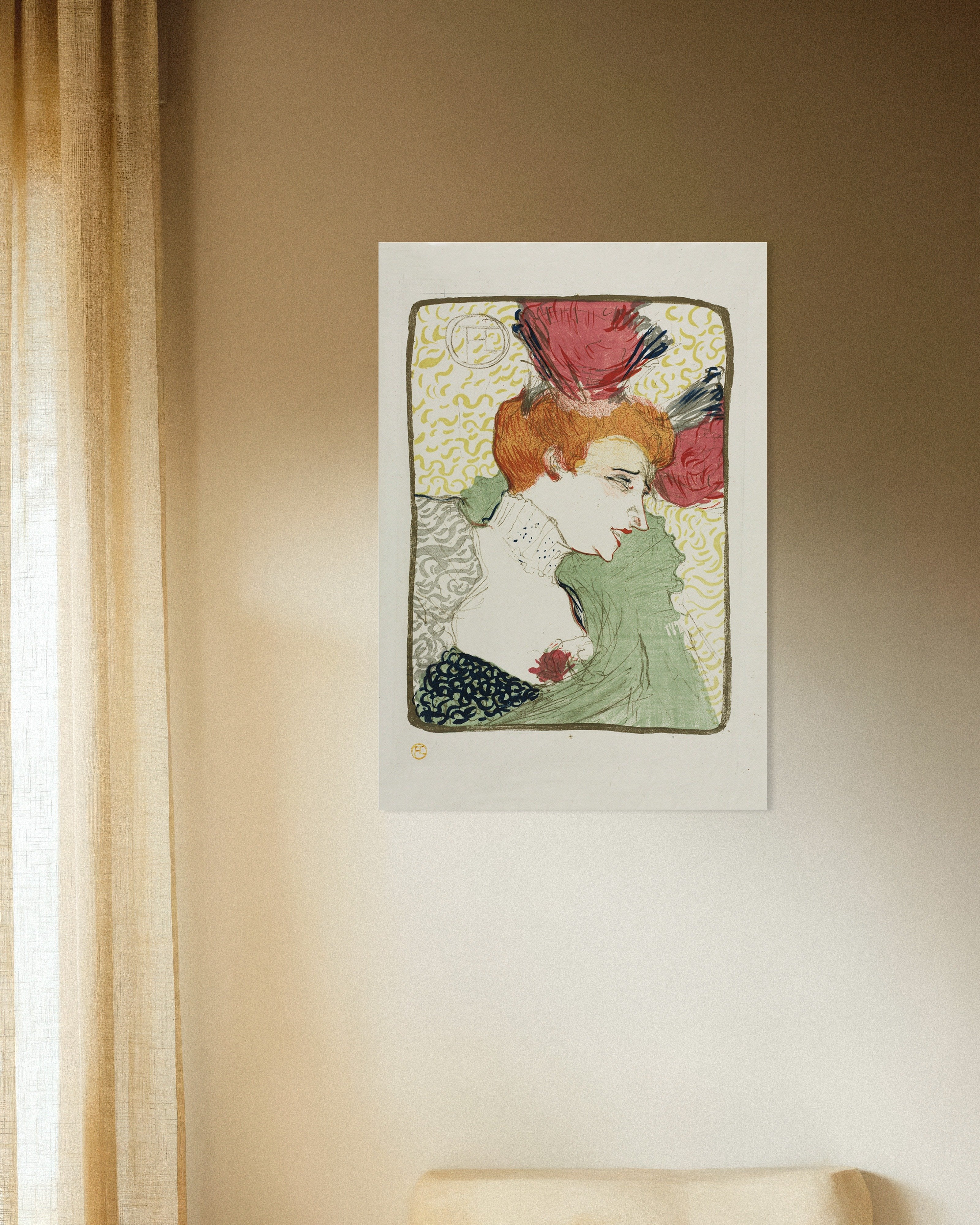 Poster of Bust of Mademoiselle Lender by Henri de Toulouse-Lautrec, 1895