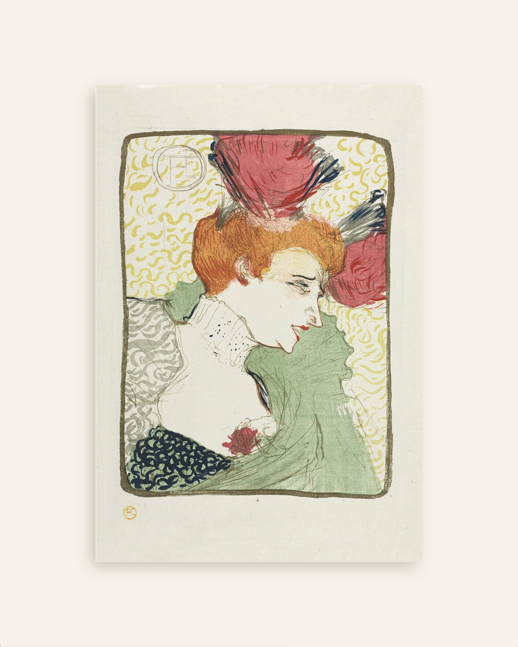 Poster of Bust of Mademoiselle Lender by Henri de Toulouse-Lautrec, 1895, thumbnail