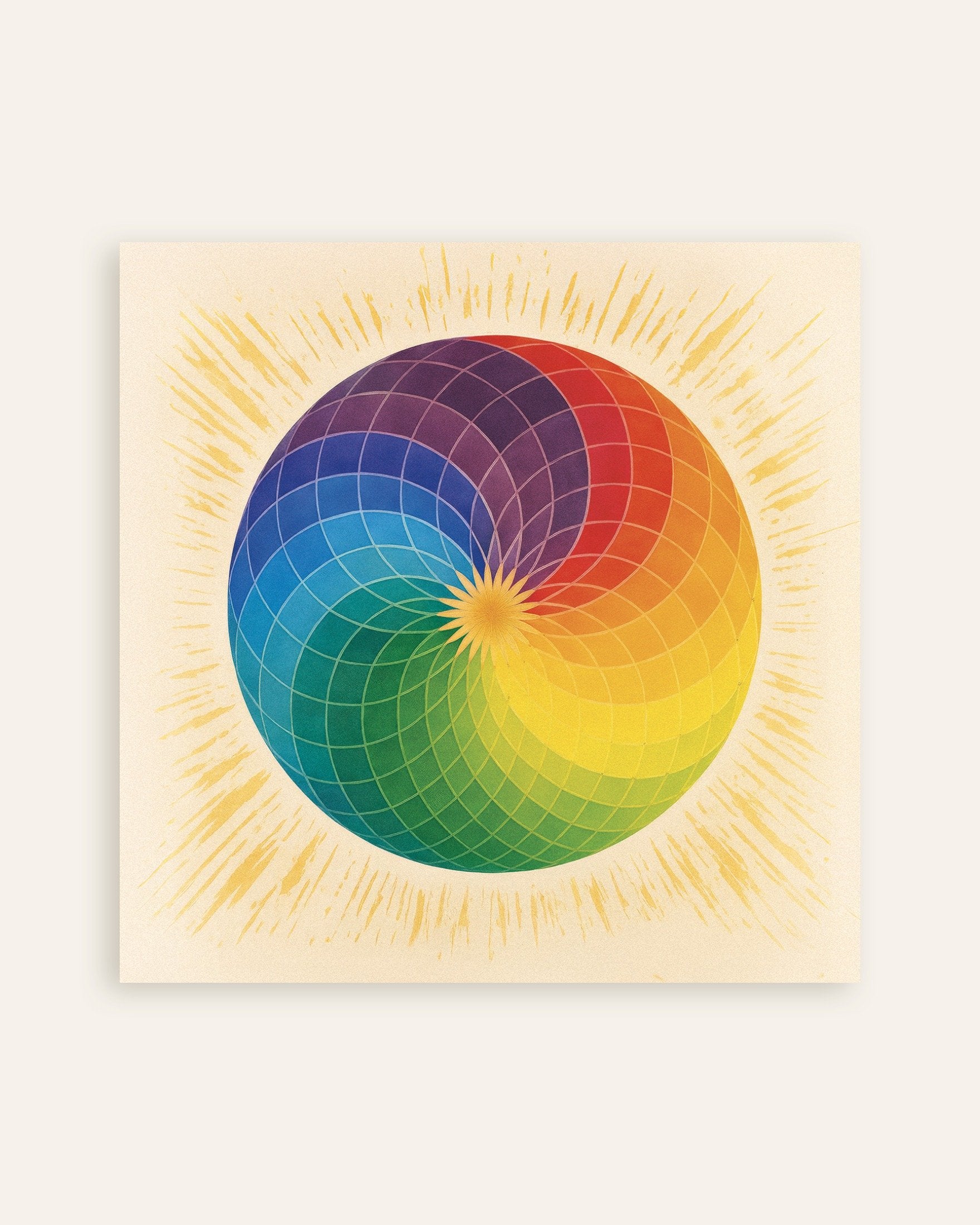 Poster of Color wheel mandala art print, thumbnail