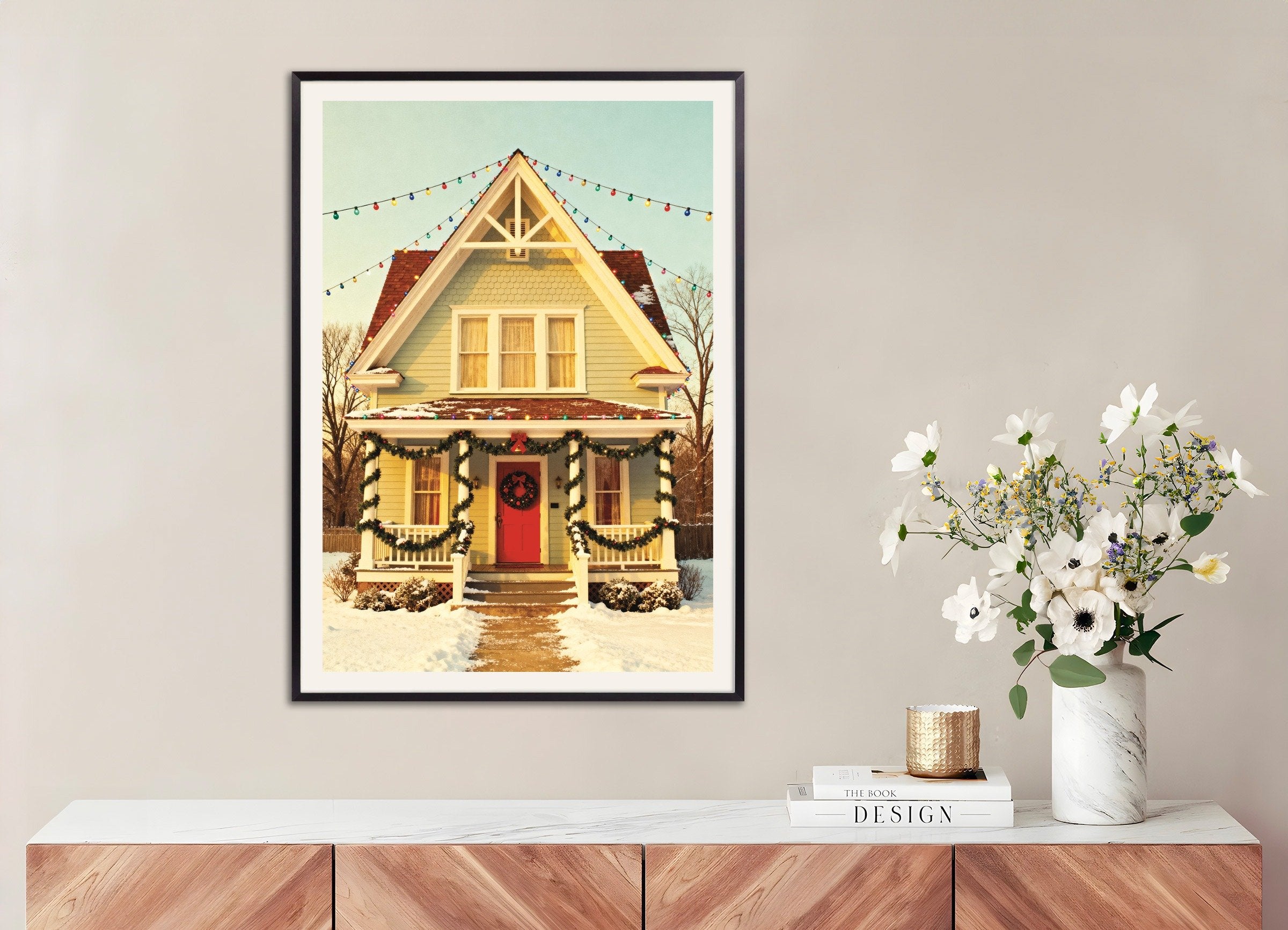 Poster of Cozy Christmas house poster, with metal frame