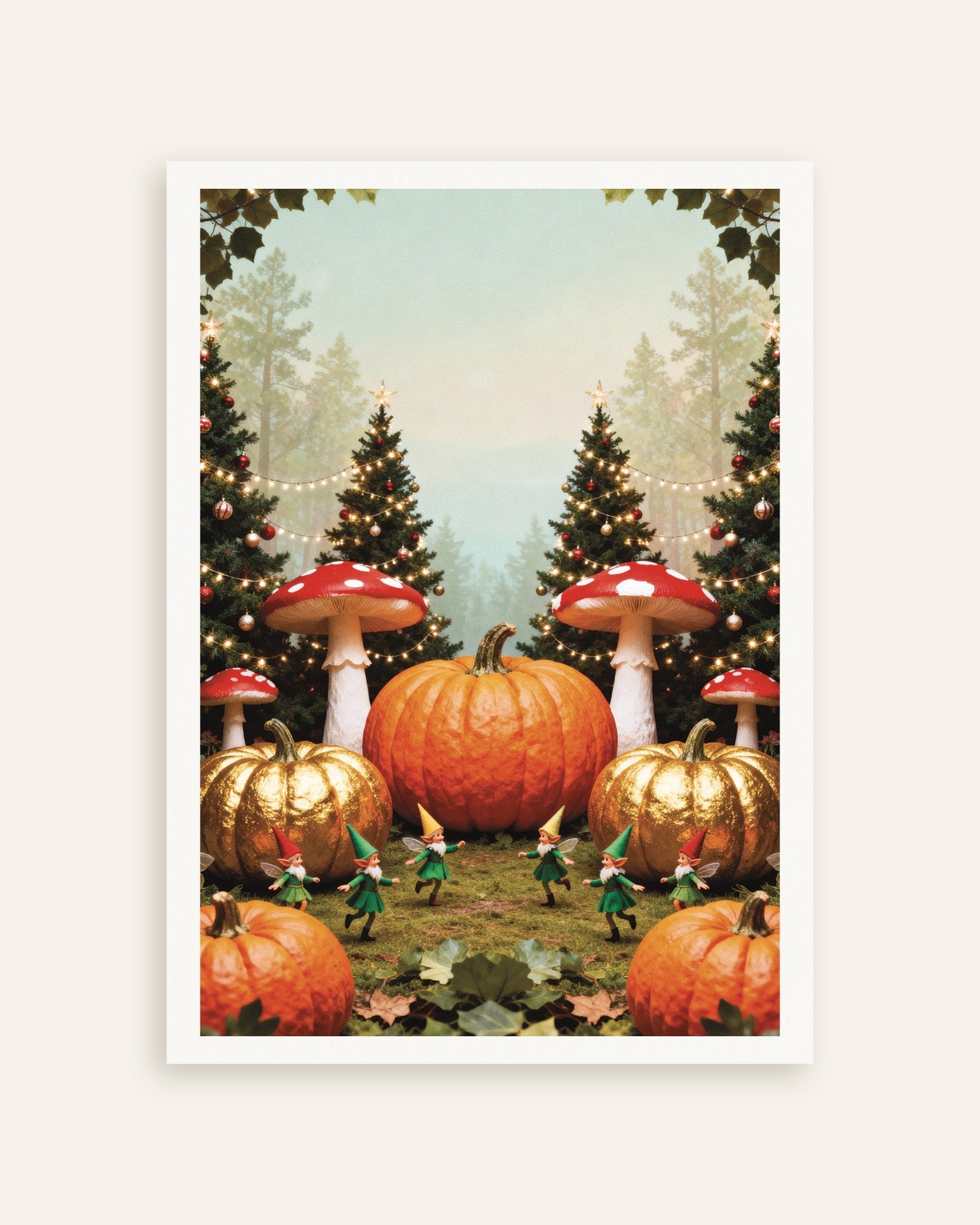 Poster of Fairy forest with pumpkins poster, thumbnail