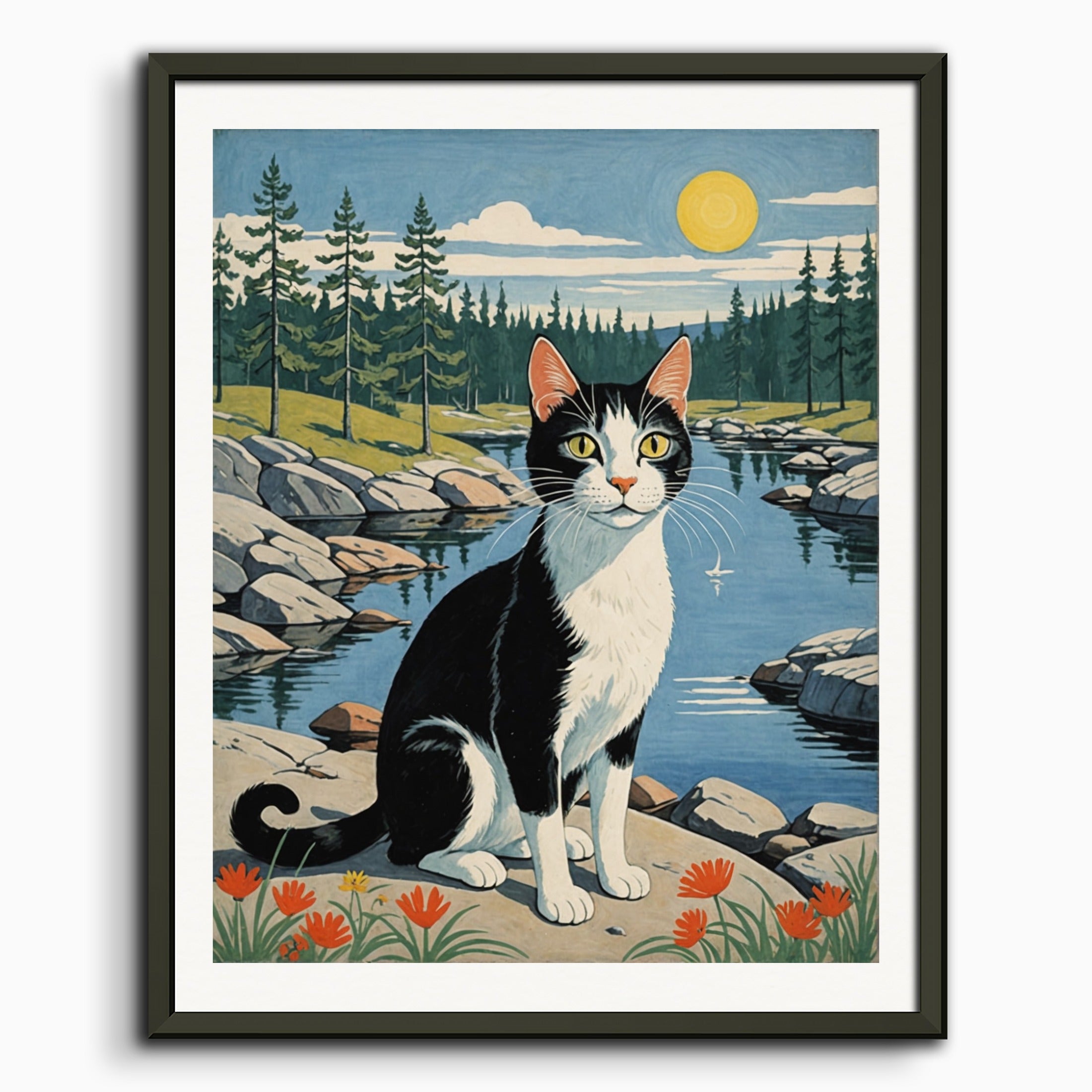 ポスター：ムーミン、猫
