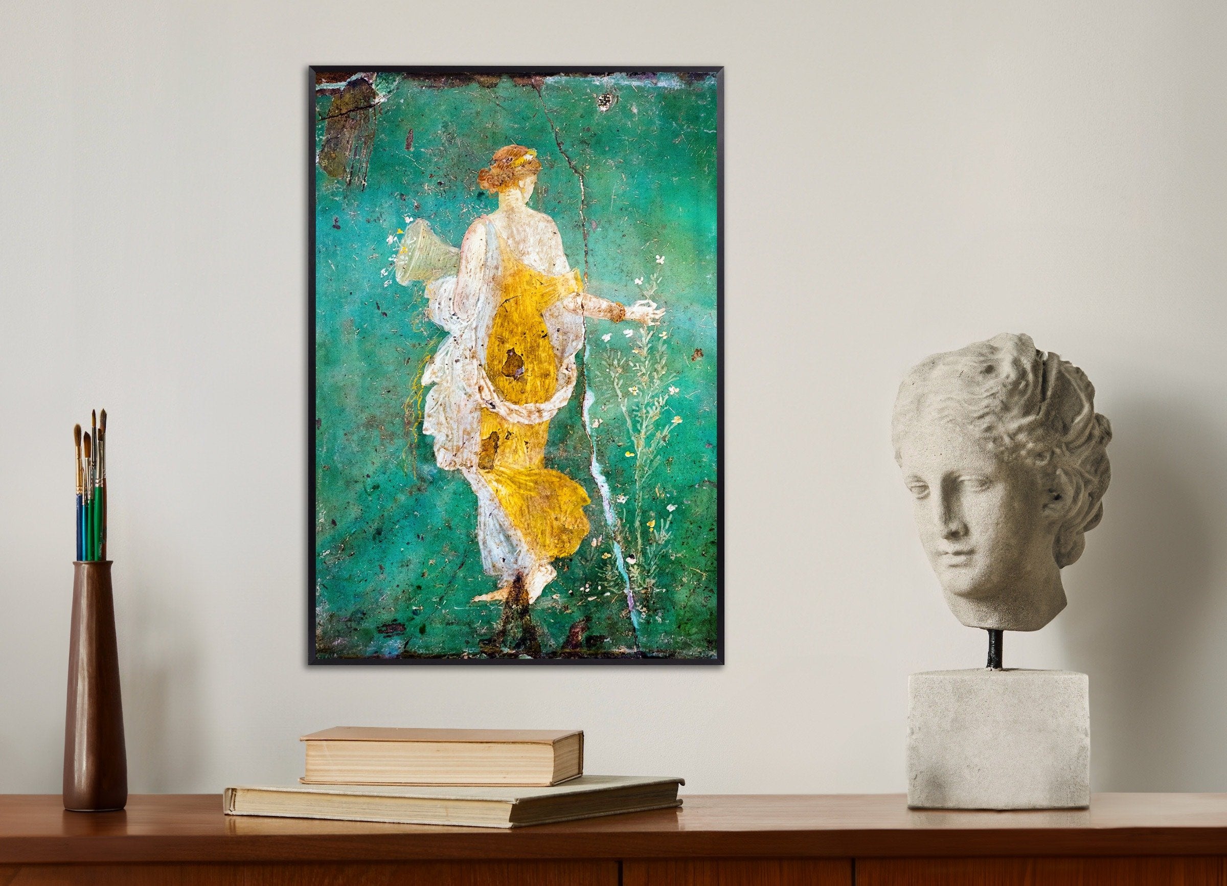 フローラの壁画のポスター – スタビアエ - 古代ローマの絵画、メタルフレーム付き